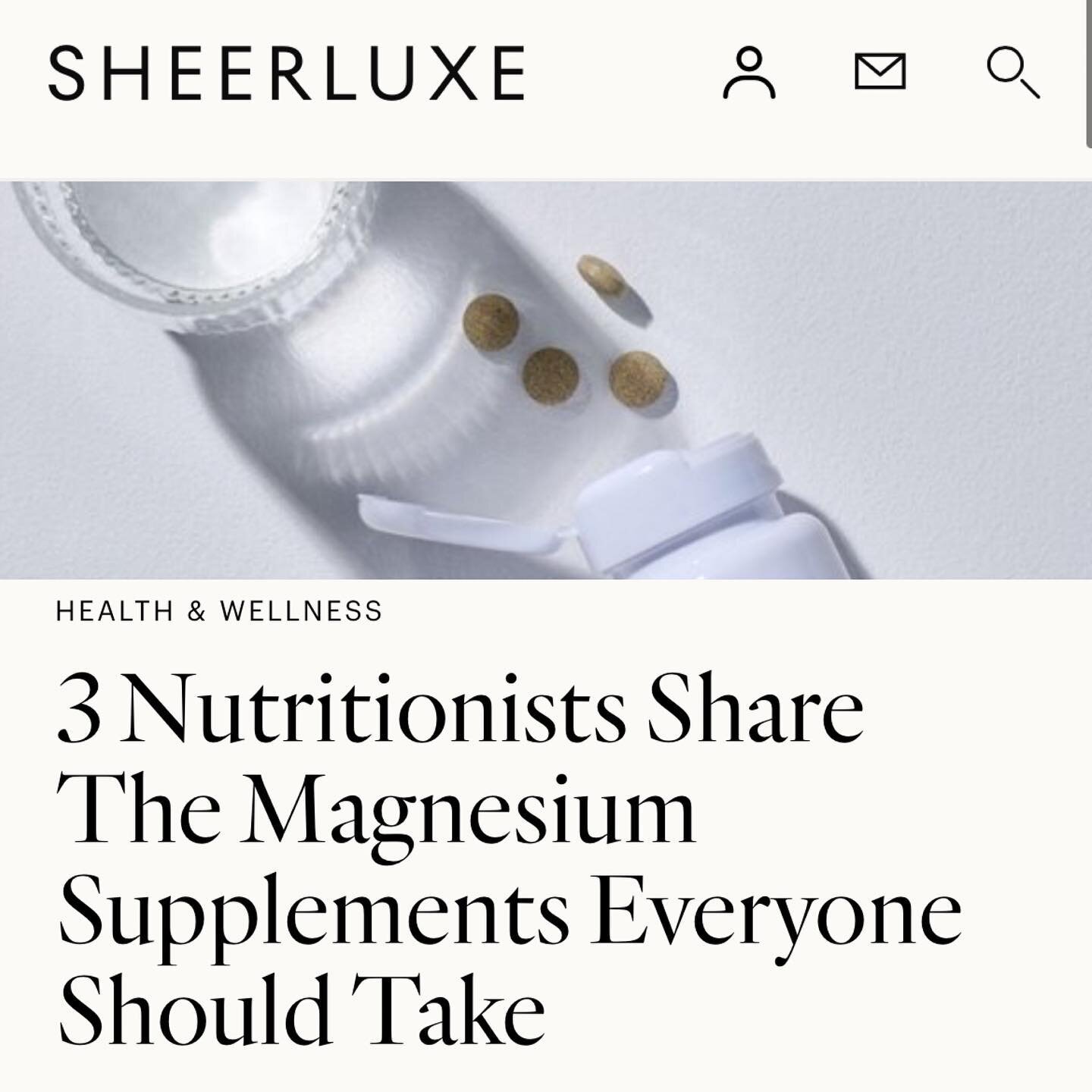 Magnesium is an absolute superhero mineral that you NEED to know about! Learn more about how magnesium can support your health &amp; well-being in this informative @sheerluxe article 👆🏻thank you so much for including my comments @toralicewest 🤍

#
