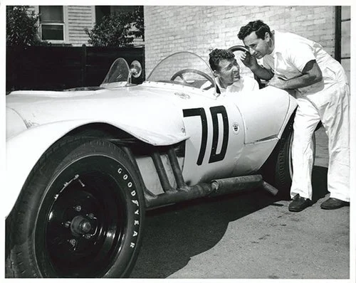 Carroll Shelby gets some driving tips from Max.