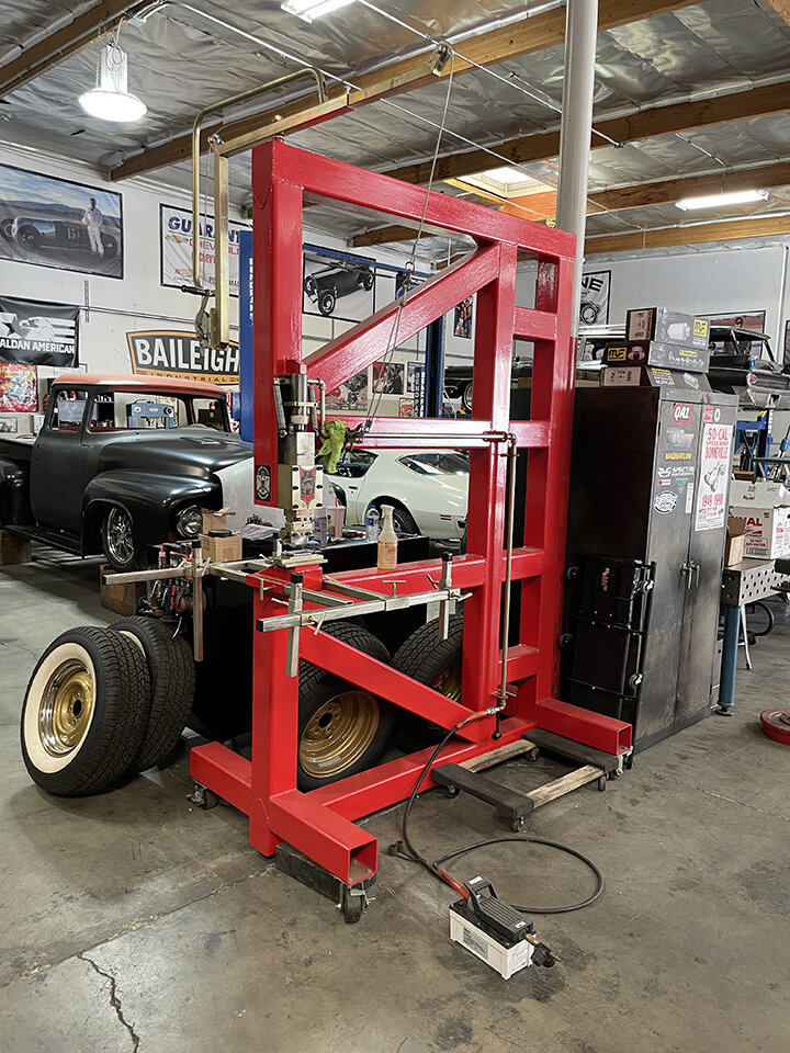 Jimmy Shine built his own monster louver press