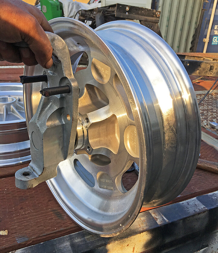 Wheel fitted to stock Chevy spindle 