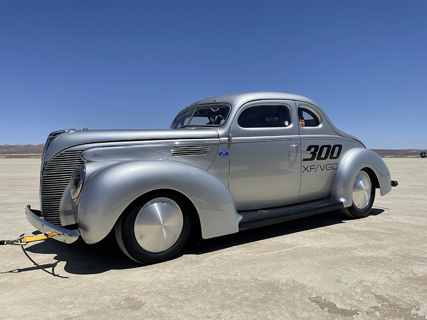 Marshall Wollery went 125 in his flathead-powered '39 Ford