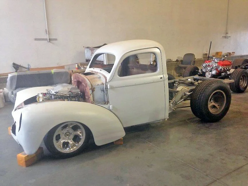 The truck in Larry's workshop