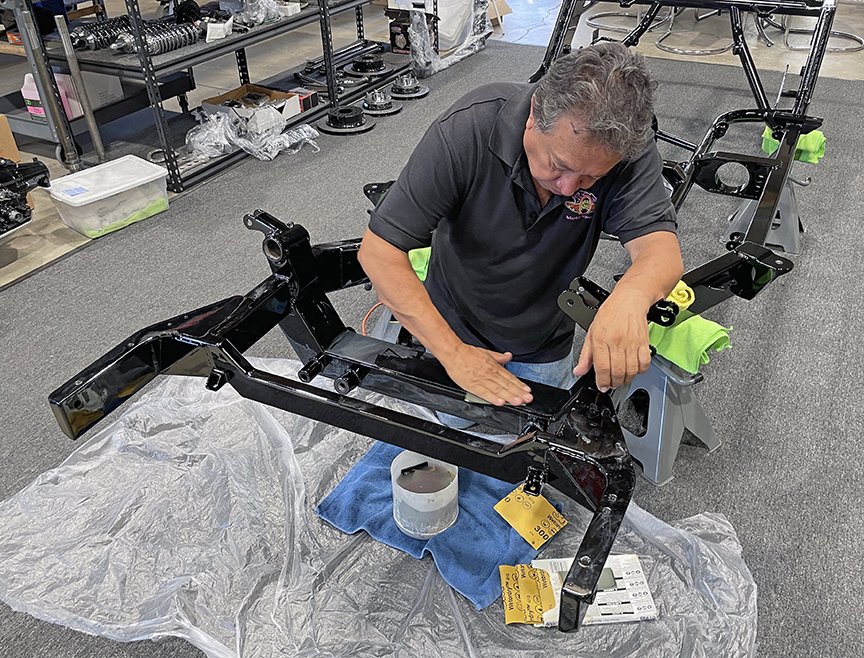 Serafin Patino rubbing out the frame