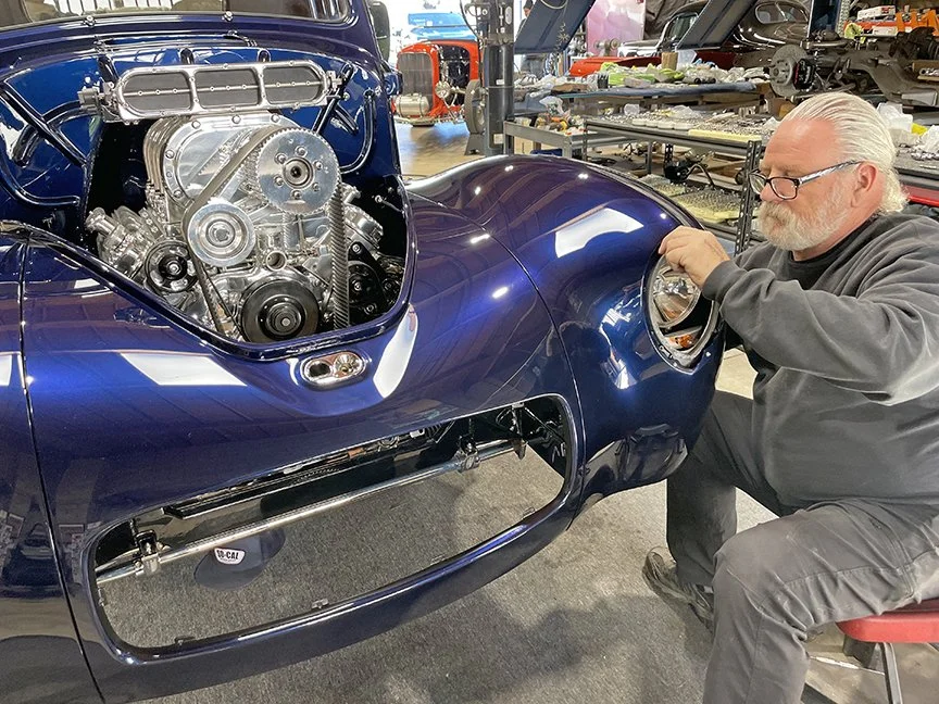 Kev Elliott installs the headlights