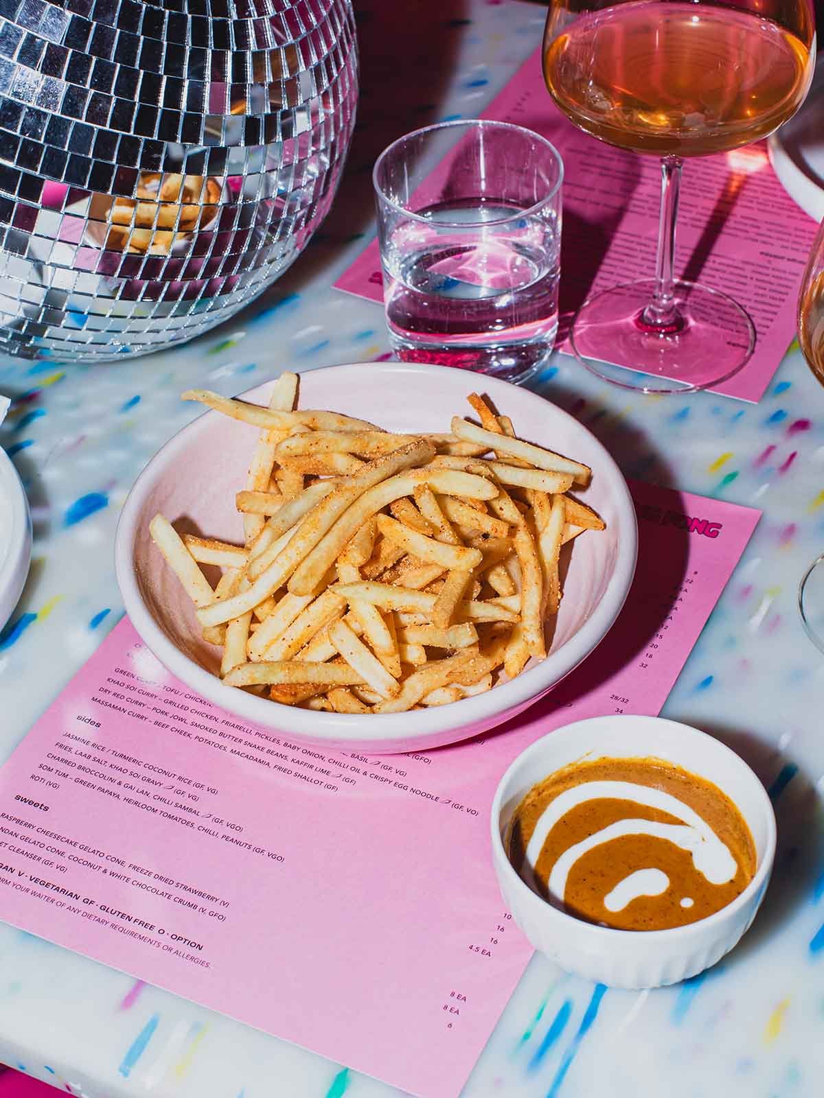 Crispy golden fries served with a side of rich, creamy dipping sauce. Perfectly seasoned for sharing.

Book your table now: sevenrooms.com/explore/pingpong/reservations

#frenchfries #crispyfries #pingpong #snacktime #foodlover