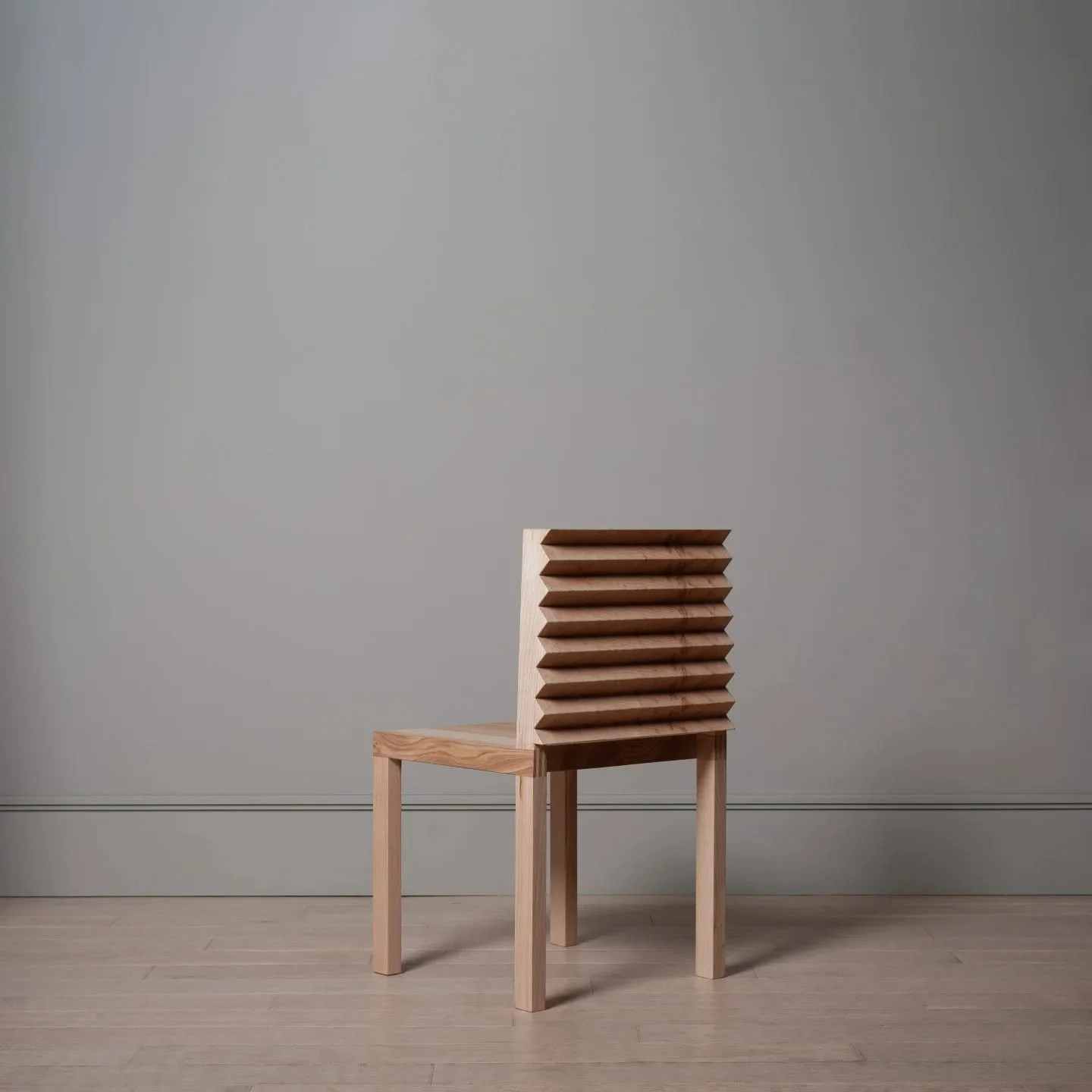 My Sawtooth Chair was described to me once, something like 'you see more wood in this chair, you're almost in it'. That was absolutely music to my ears, because although the sawtooth back is pretty bold, the cut-outs reveal tracks and splashes of col