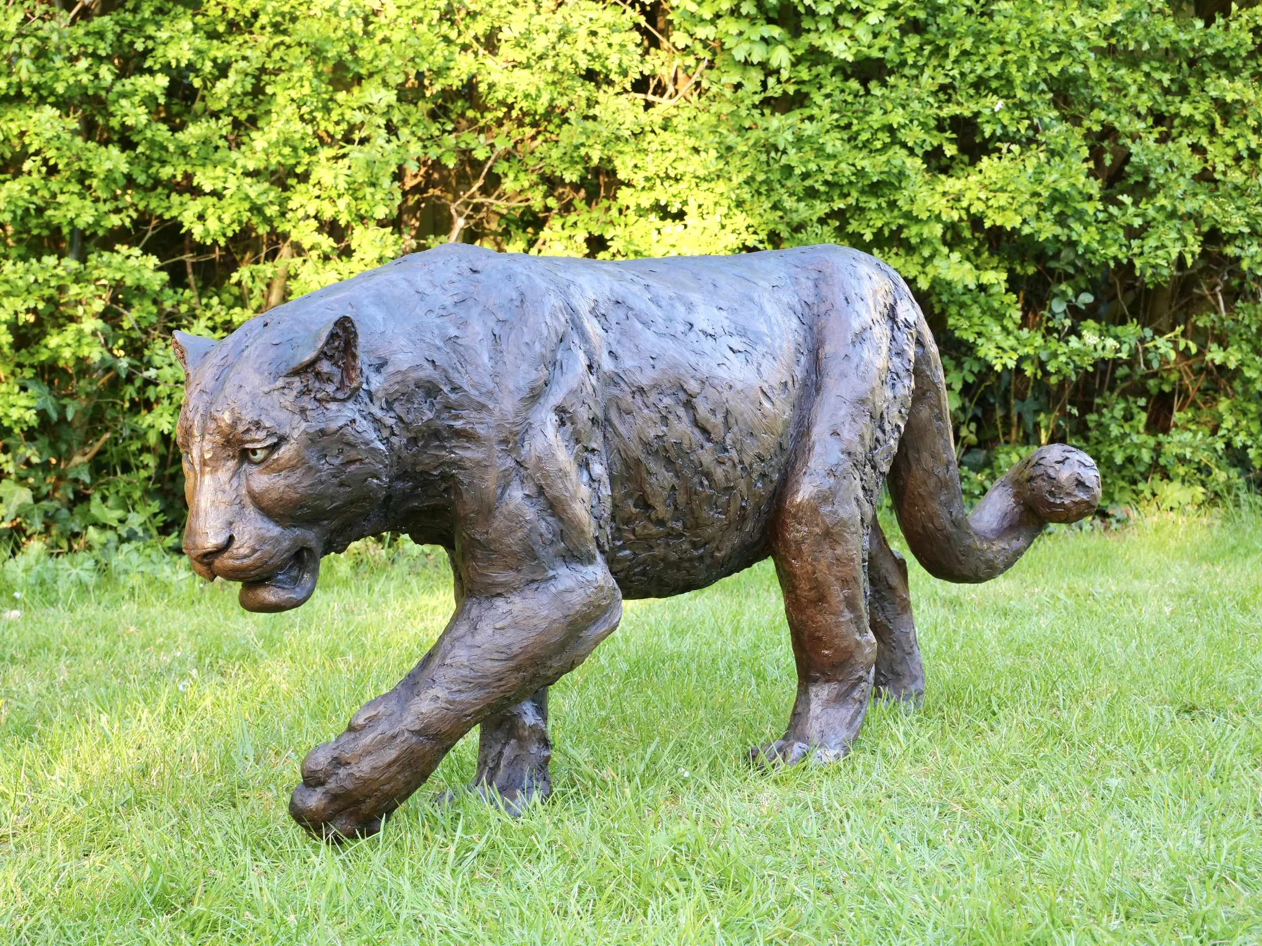 Jamie Lord's iconic sculpture "Bloodline" featuring an Amur Leopard at Dartmoor Zoo.