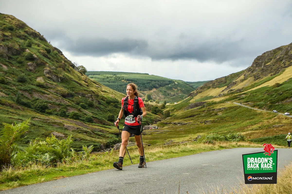 Elaine on the road section at the end of day four ©Bib Number Photography