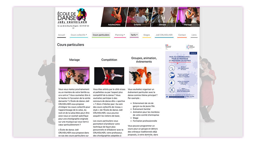 des entrées multiples pour accéder aux rubriques