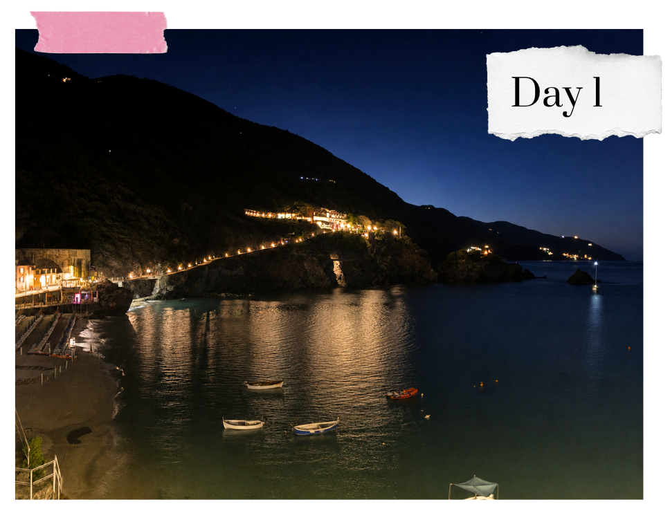 Hotel Porto Roca at night from Monterosso
