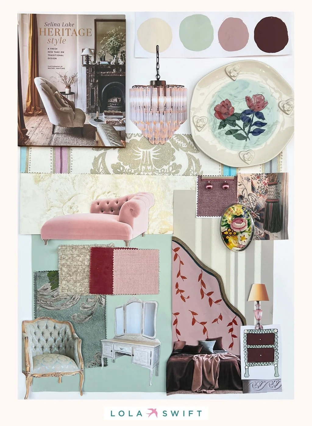 How to make a Glamorous bedroom moodboard