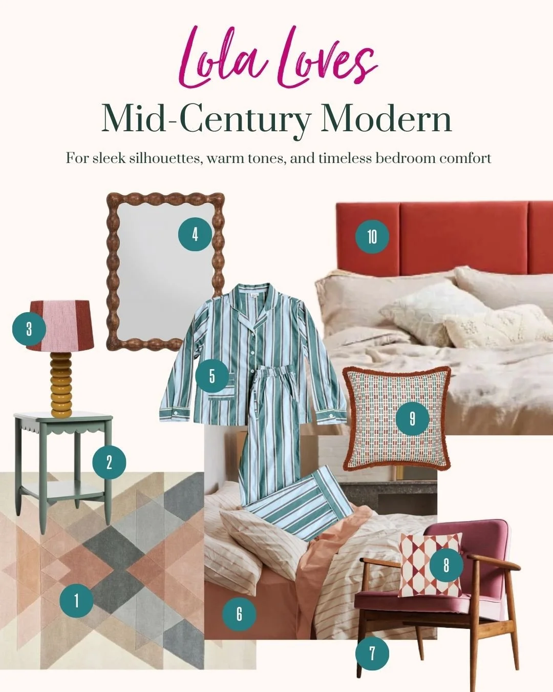 Shop the Look: Mid-Century Bedroom⁠
⁠
We recently completed a mid-century modern guest room renovation.⁠
⁠
We&rsquo;ve picked a few pieces that bring timeless style and warm vibes to your space, perfect for relaxing mornings and peaceful evenings.⁠
⁠
