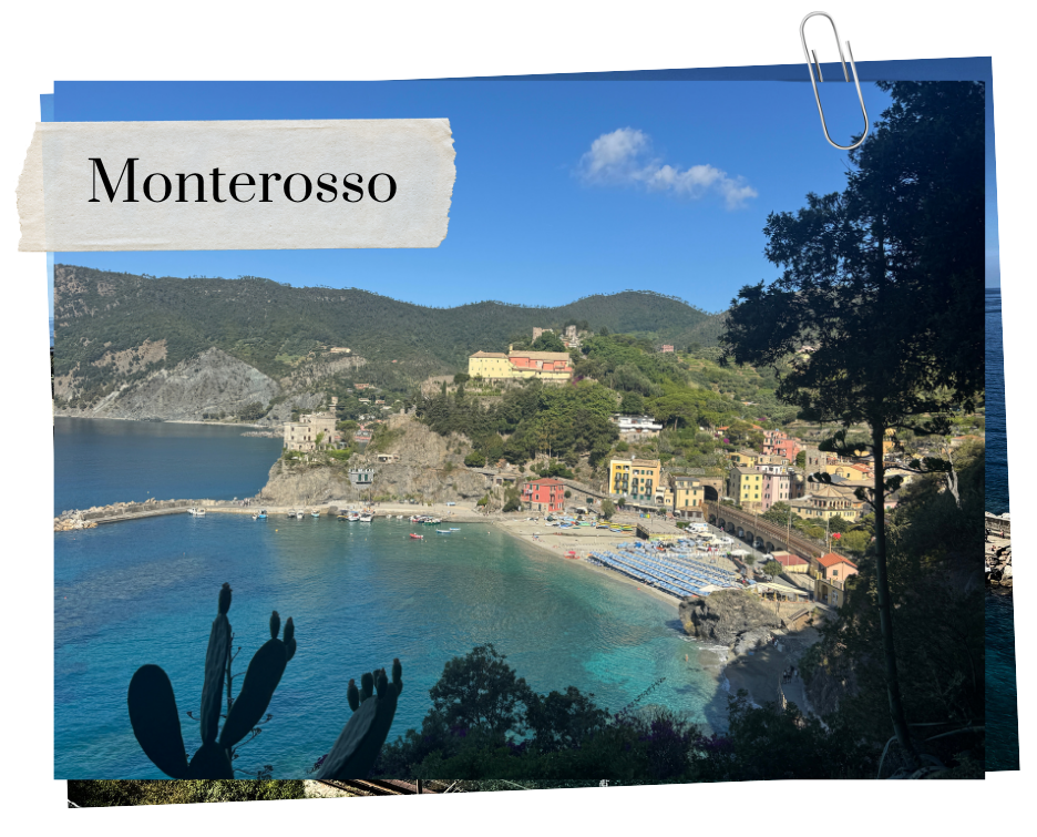 view from Hotel Porto Roca at night of Monterosso