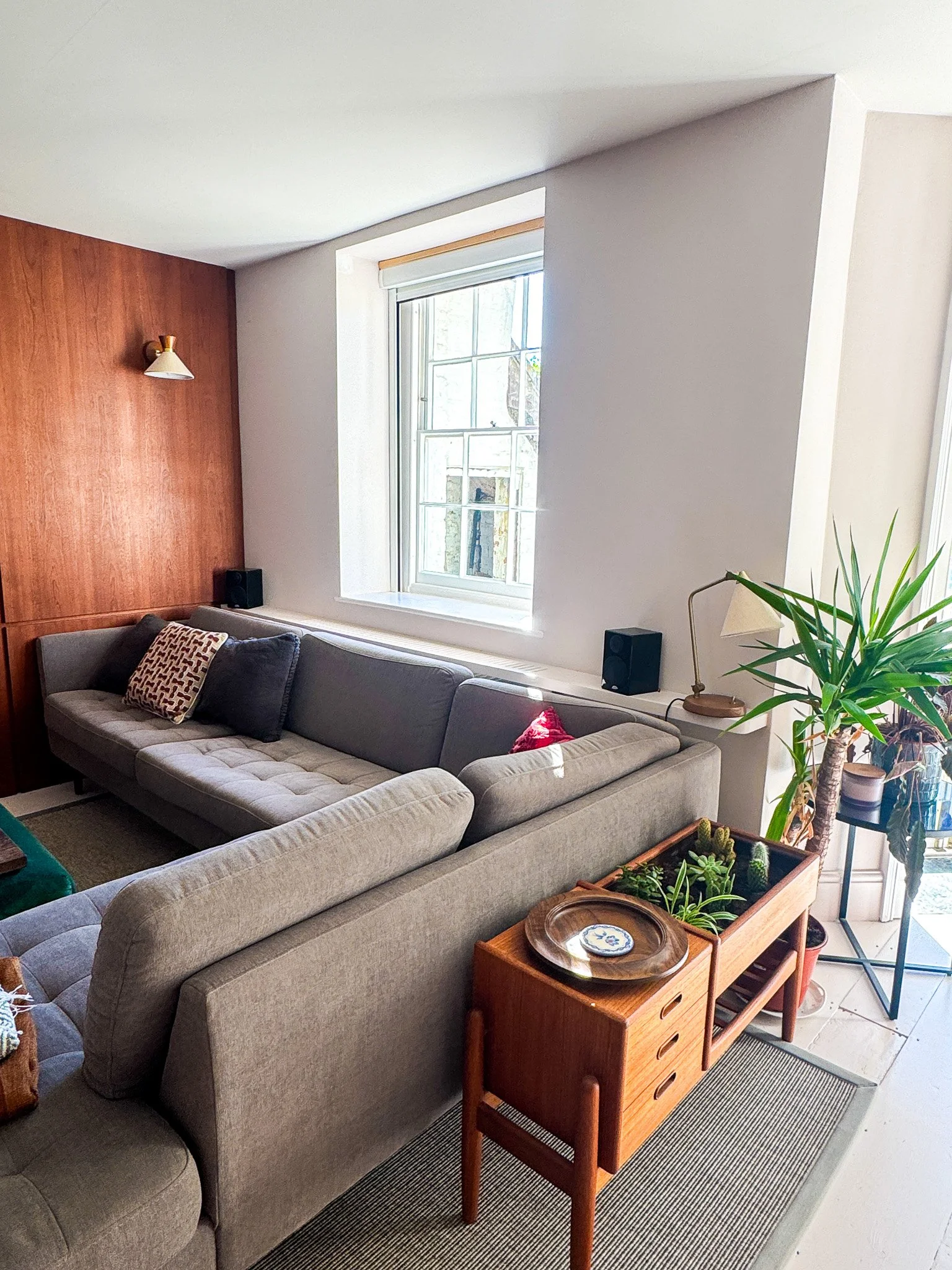 Bristol living room featuring vintage mid-century furniture and contemporary pieces