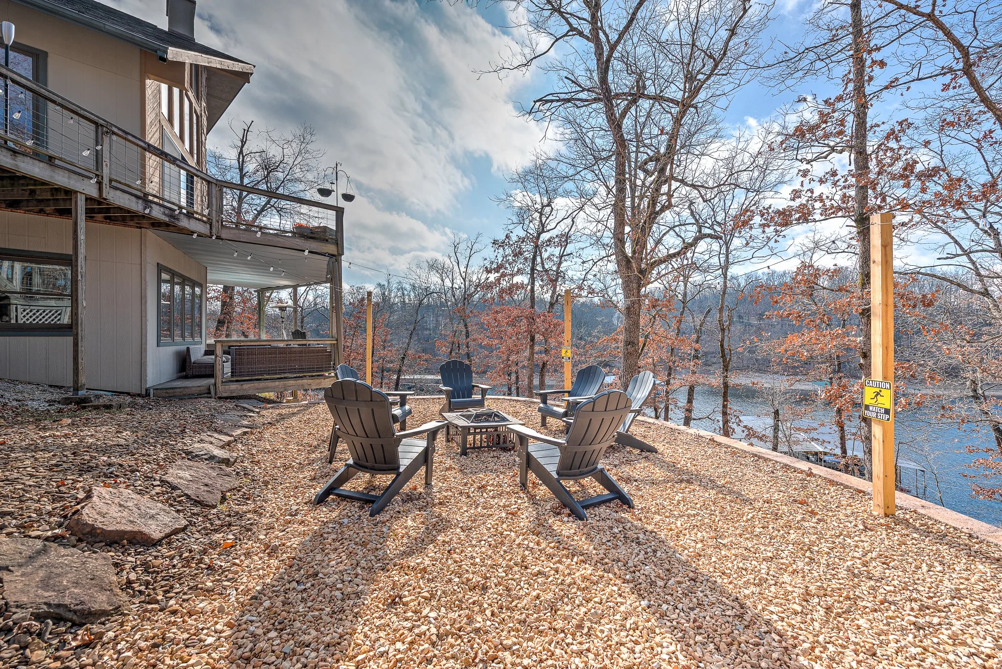 Outdoor fire pit area.