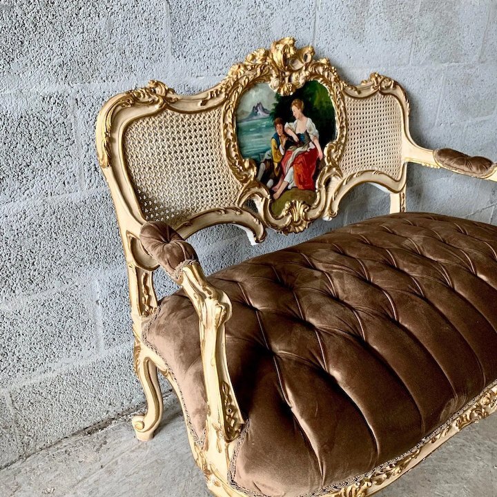 French Louis XVI style cane scenery sofa-SQ5081013 — OSMAN ANTIQUE