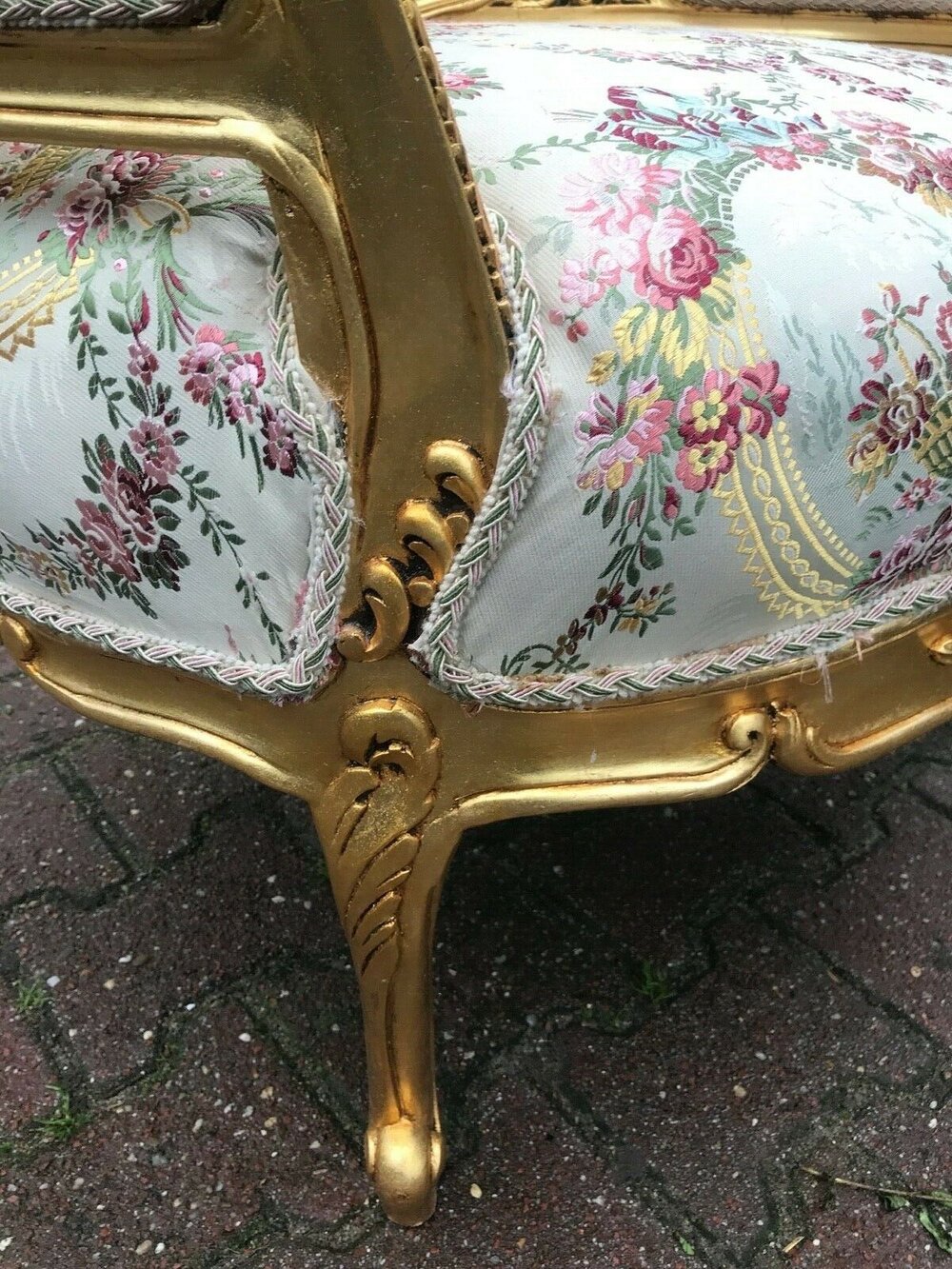 French Louis XVI Bergere Chairs in Pink Damask a Pair Made -  Denmark