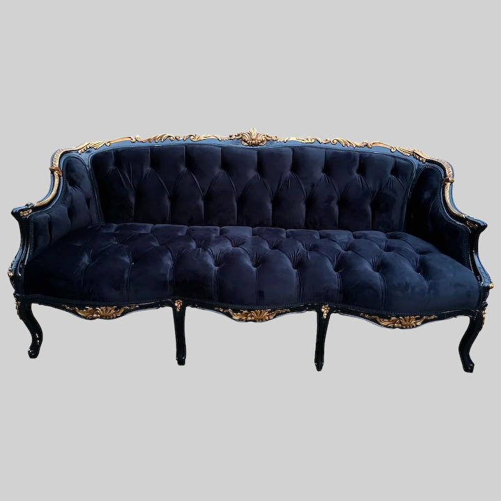 French Louis Xv Style Sofa In Black