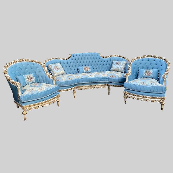French Louis XVI Style tufted sofa-SQ9447742 — OSMAN ANTIQUE