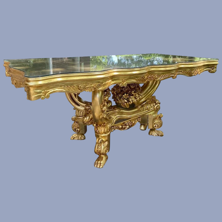 Italian Baroque Style Diningroom Table Gold SQ1411804 — OSMAN ANTIQUE