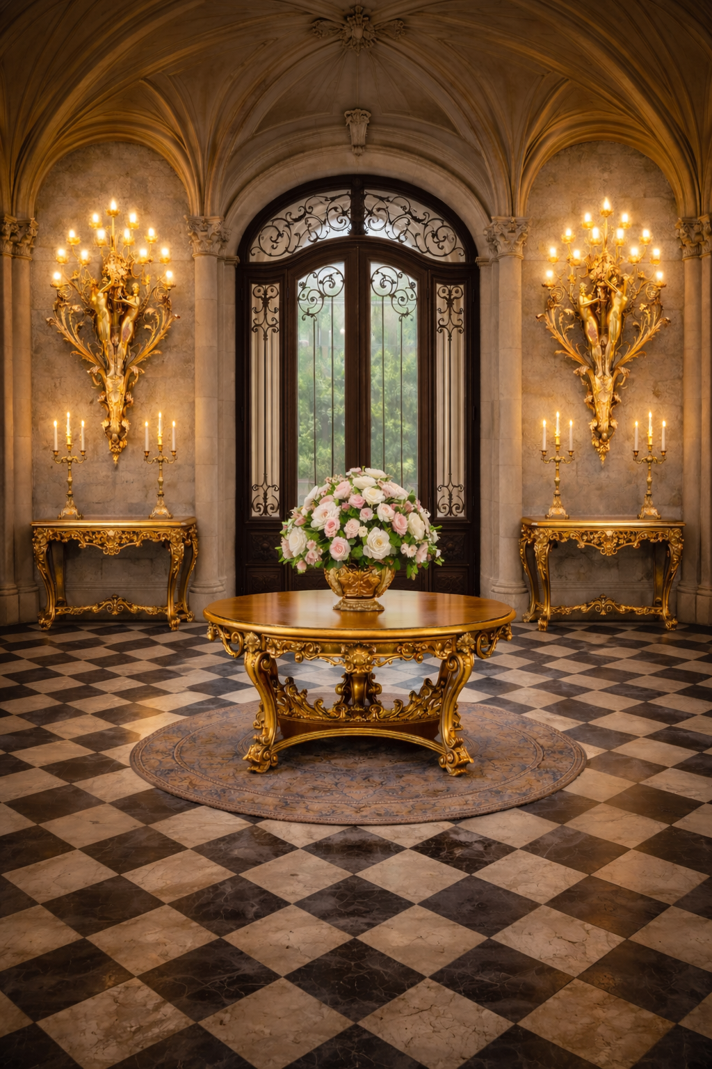 XXL French Louis XVI Gilt Bronze Wall Sconces Pair