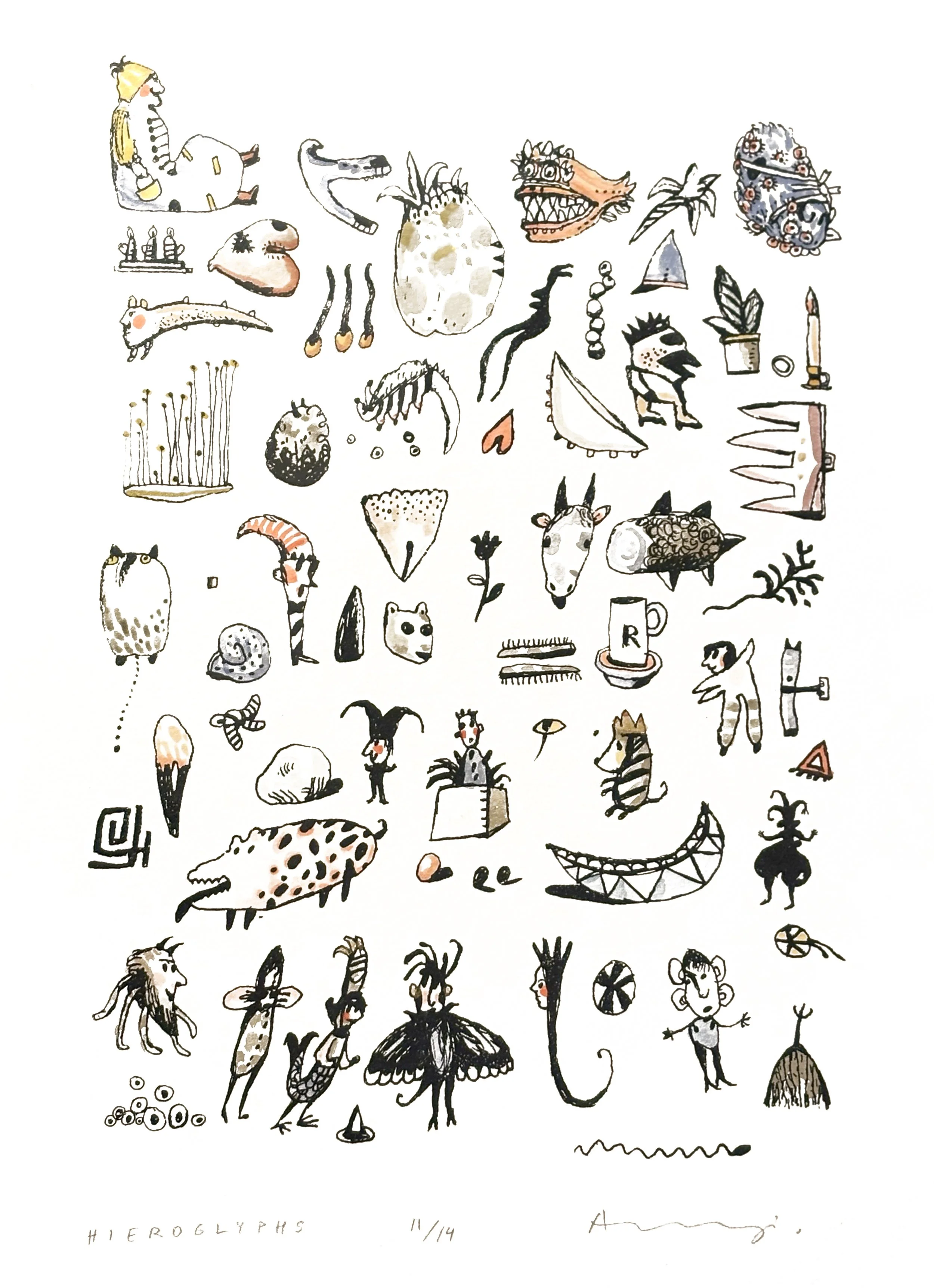 Andrzej Maria Borkowski - Hieroglyphs  35x25cm, GBP 220.jpg