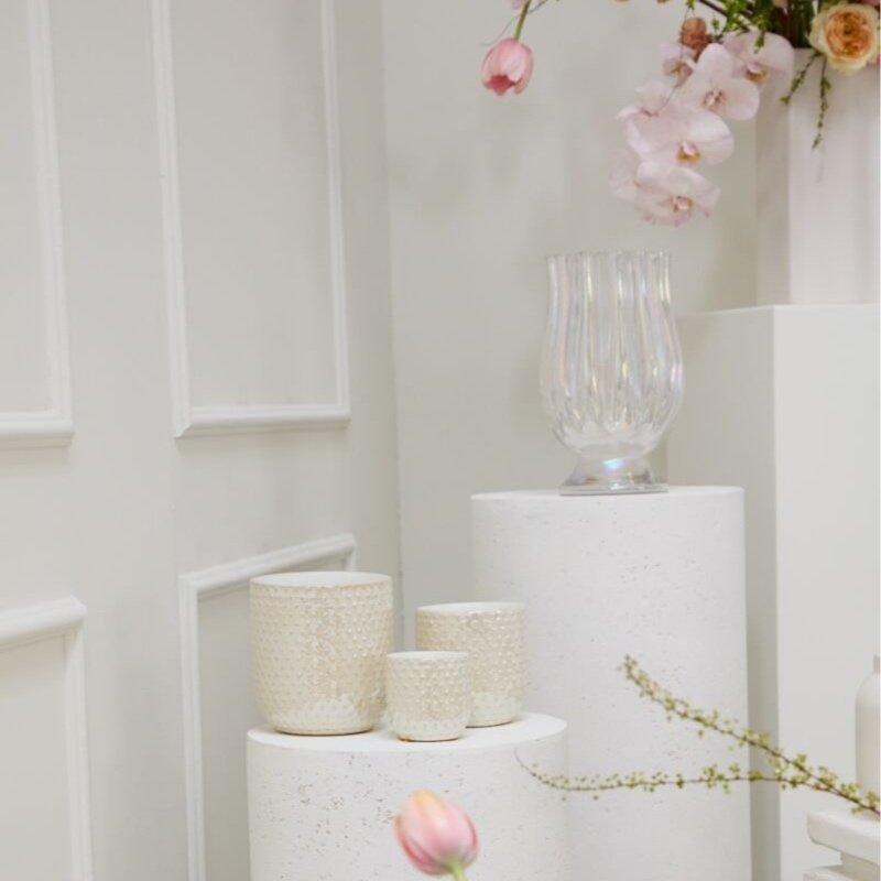 Everly Iridescent Hobnail Planters 3" and 4"