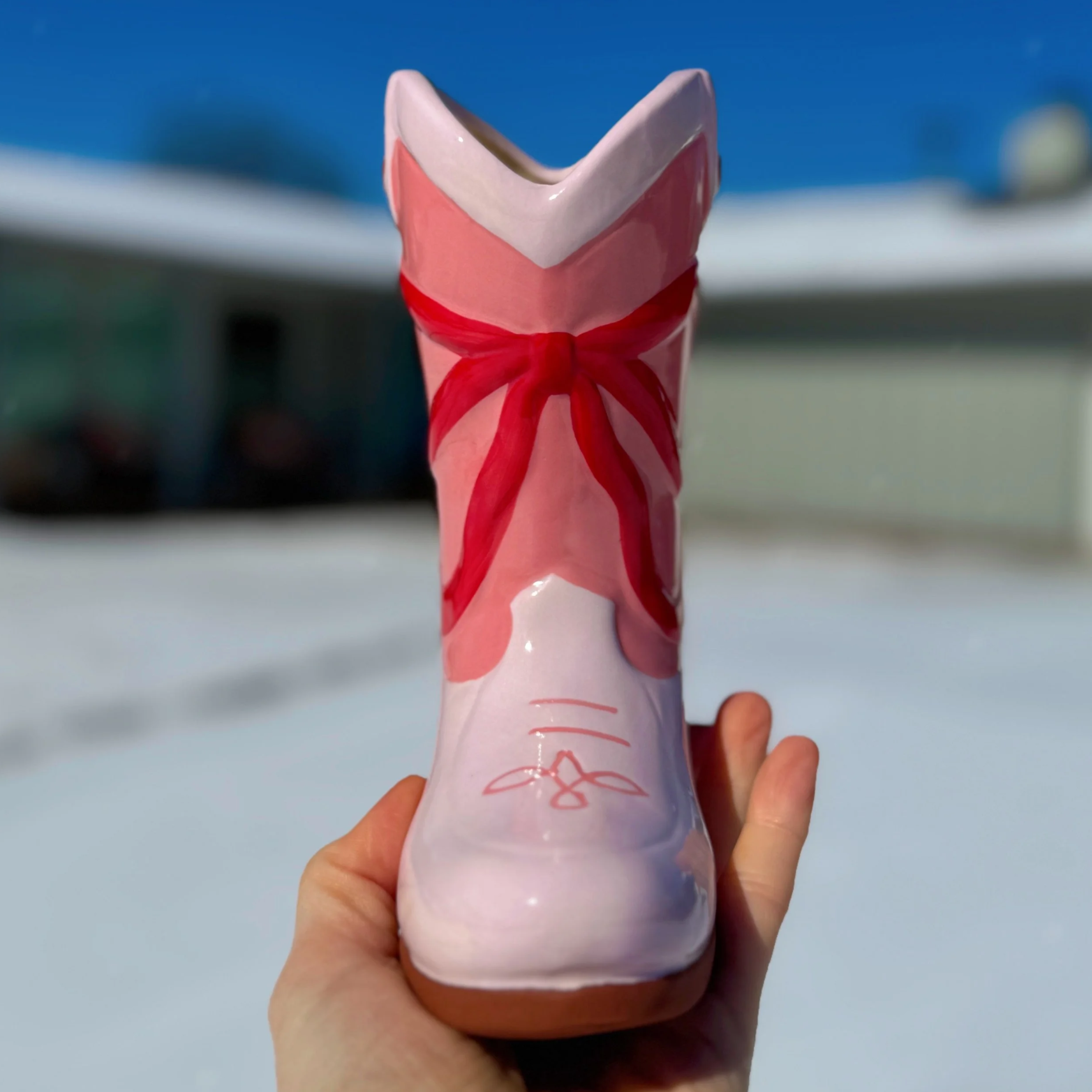 Rodeo Romance - Cowgirl Boot Vase