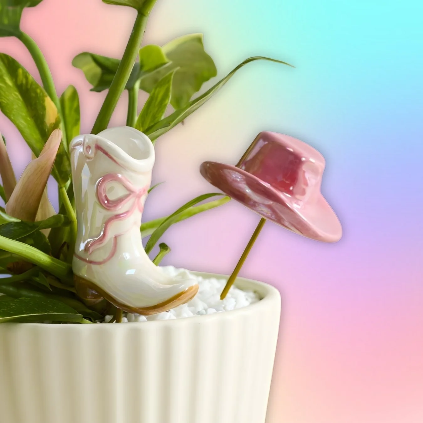 Giddy Up Plant Stakes - Cowgirl Boot or Hat