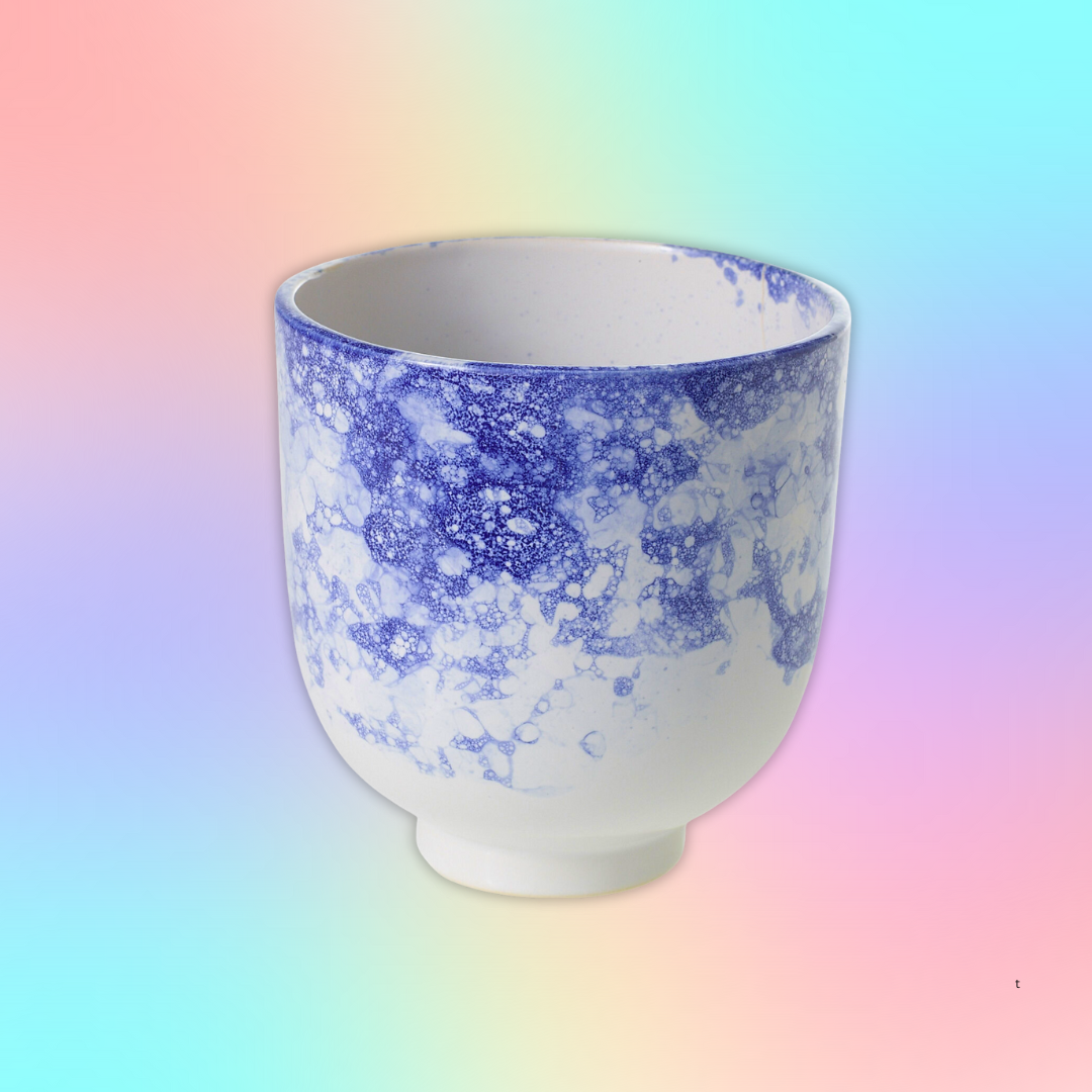 Ellory Blue & White Watercolor Planter 5"