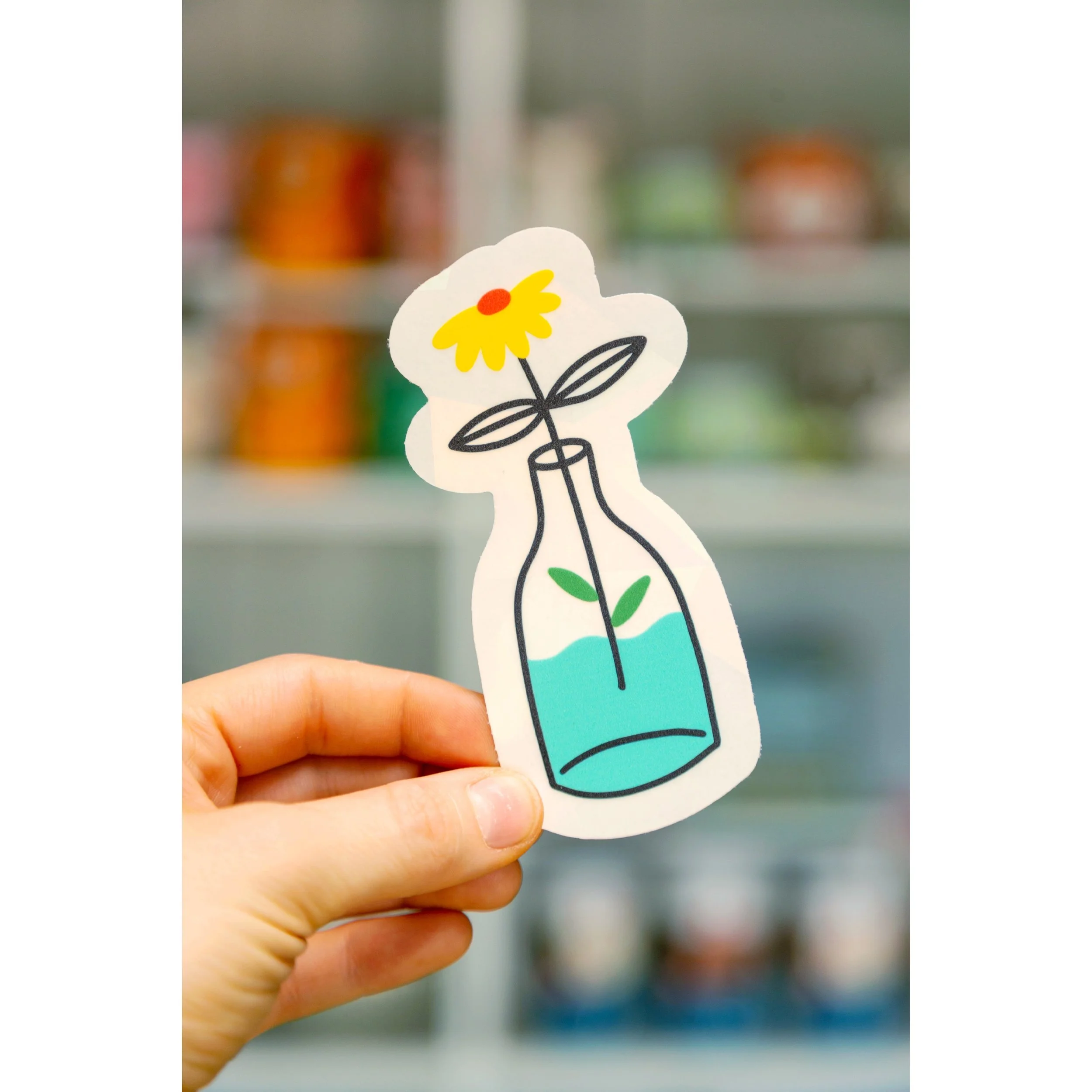 Sun catcher Rainbow Plant Stickers Flower in Vase