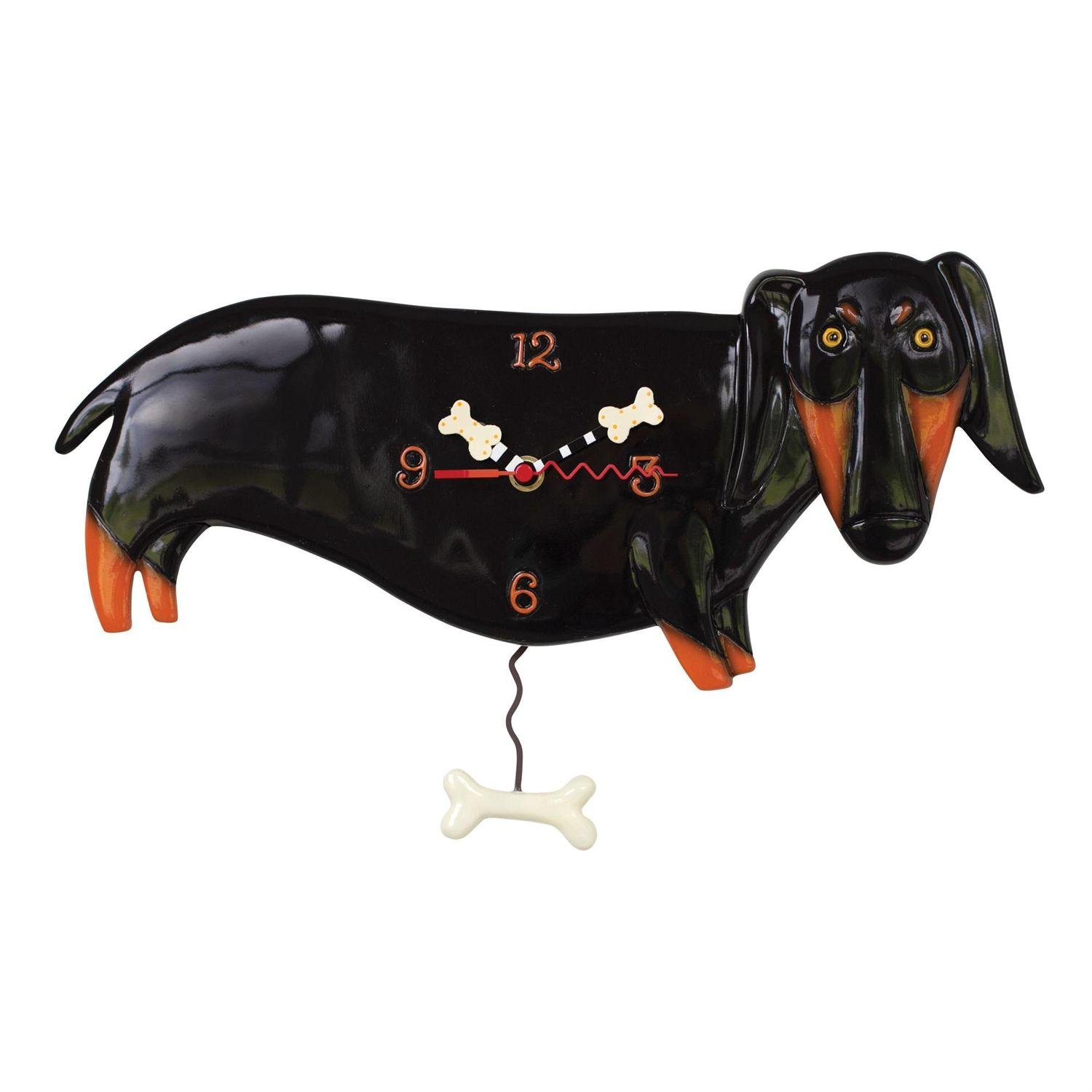 Black and Brown Dachshund Clock