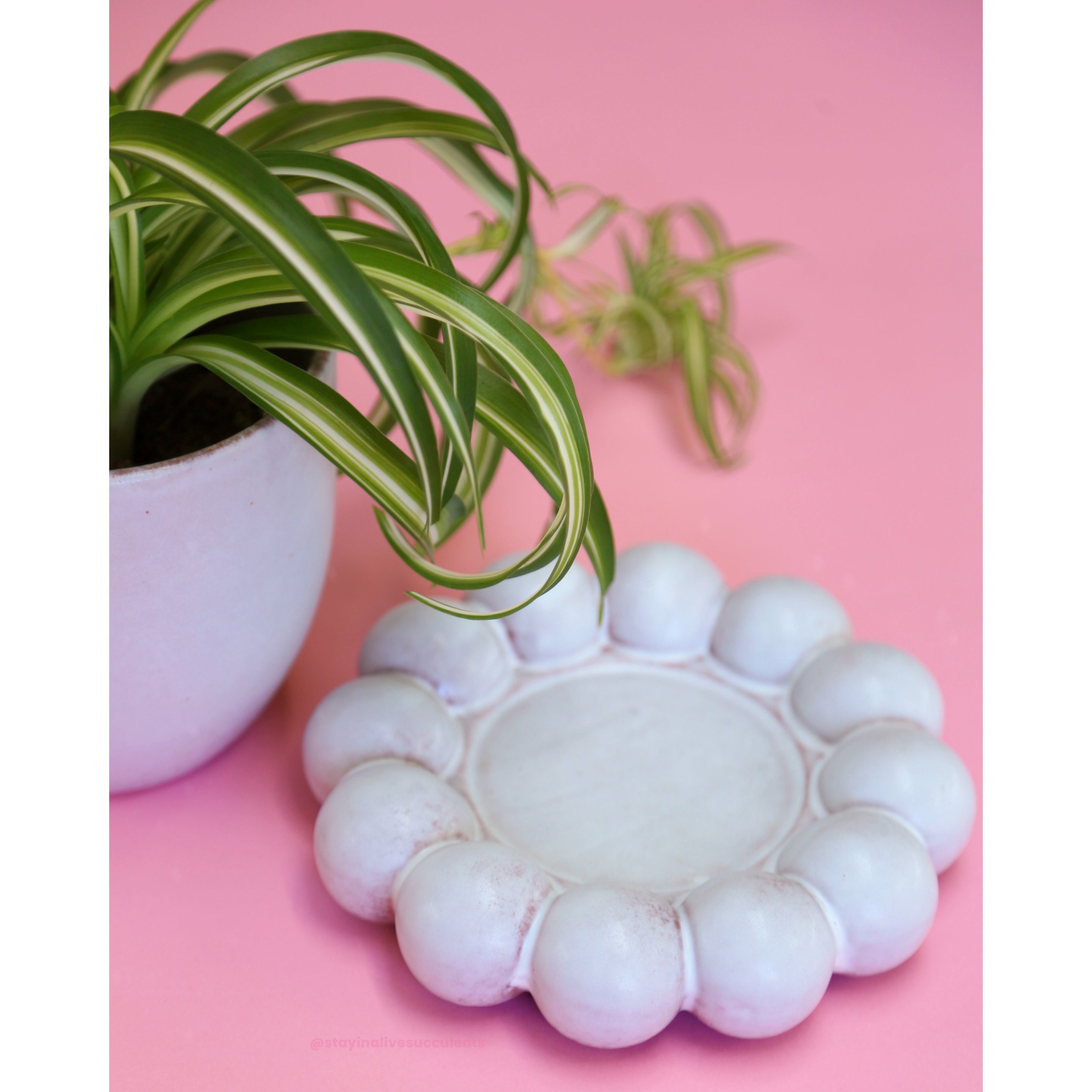 Lilac Pearl Pot with Saucer