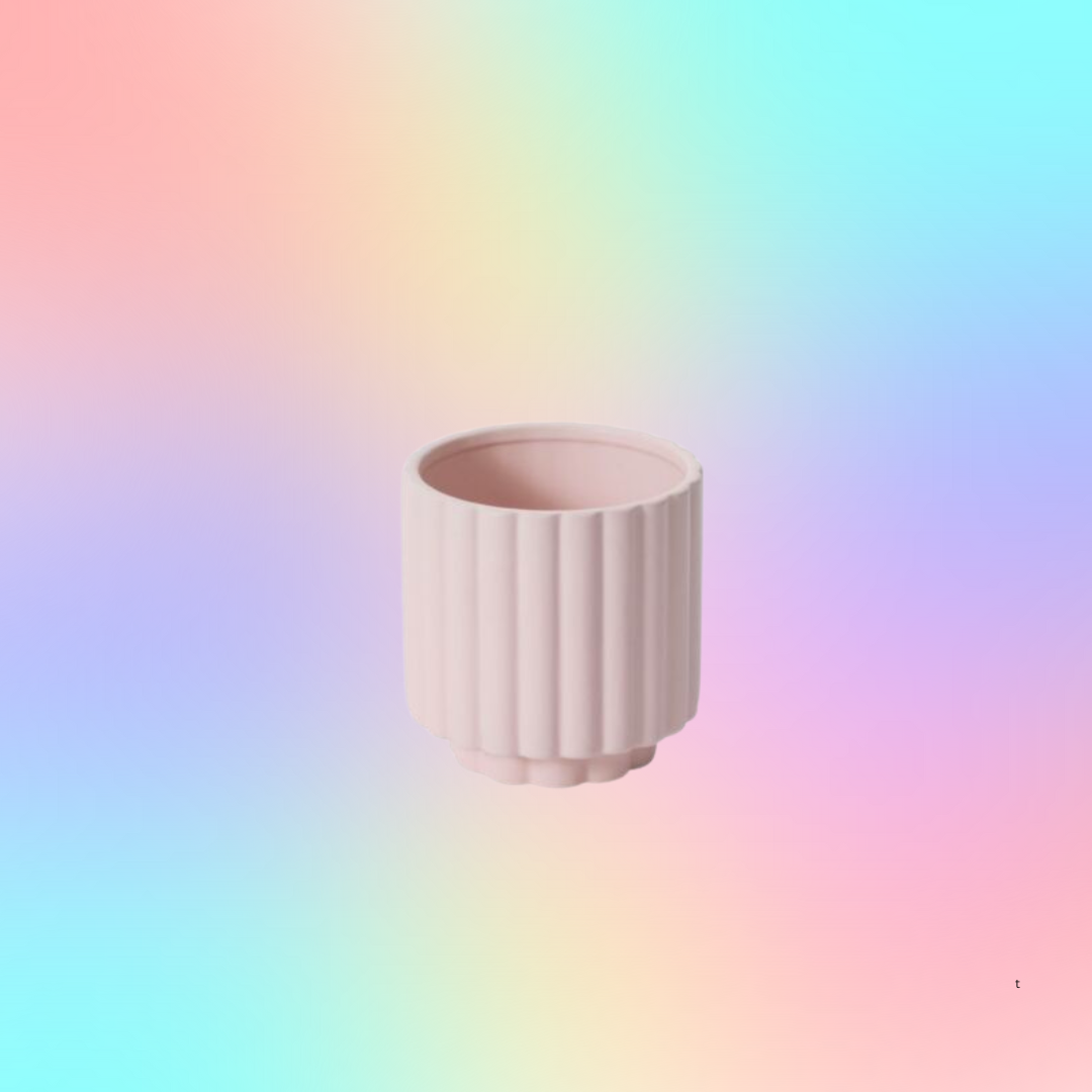 Carmen Fluted Planter in Light Pink 4"