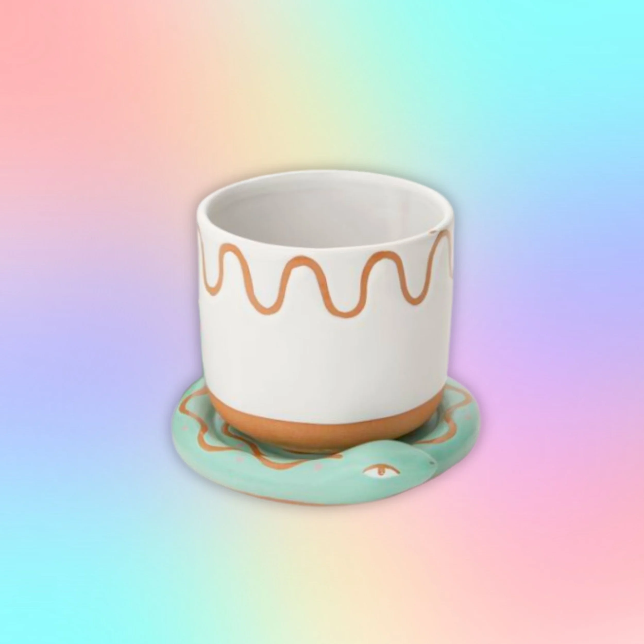 Bindi Snake Pot with Saucer 4"