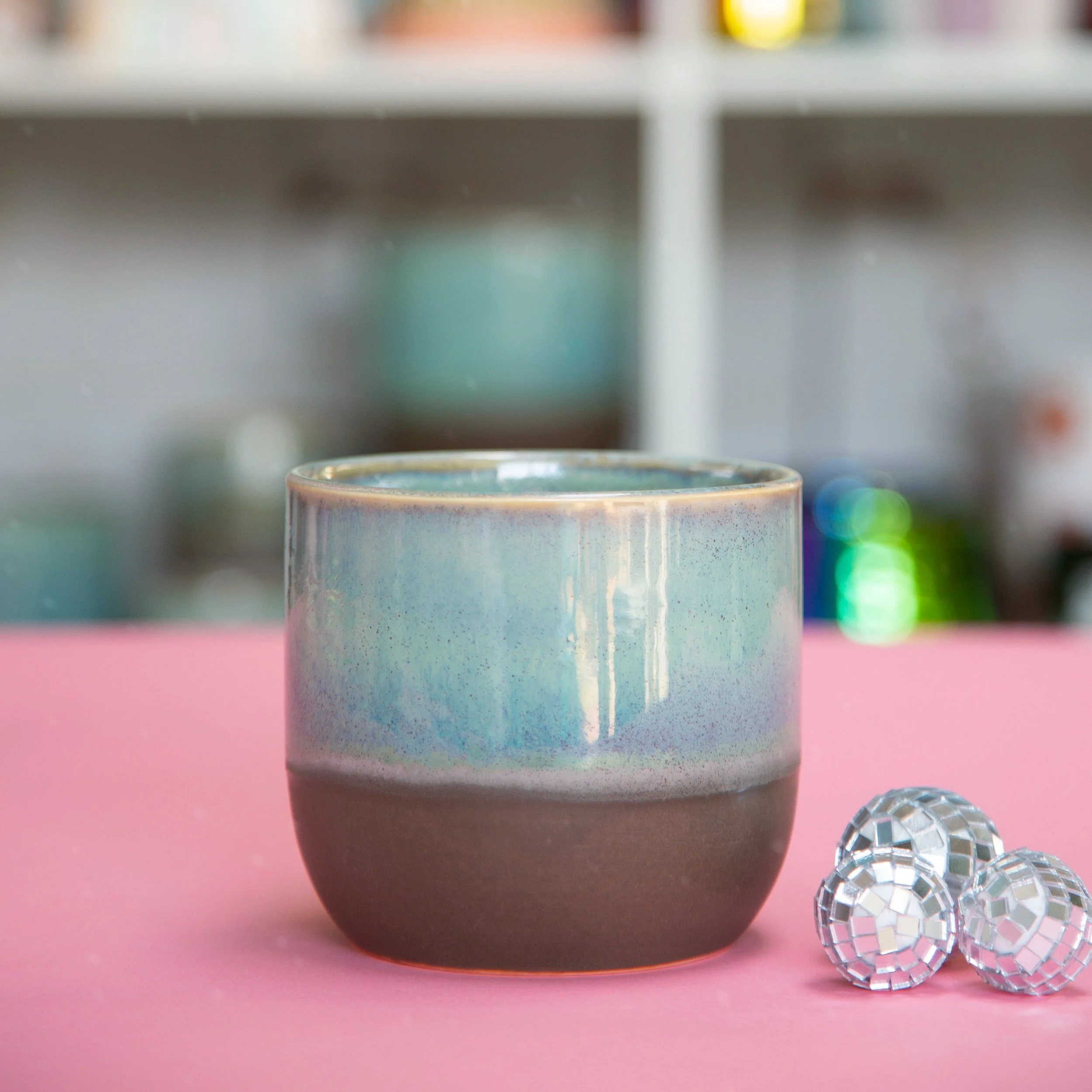 Caribe Teal Glazed Planter Medium 4"