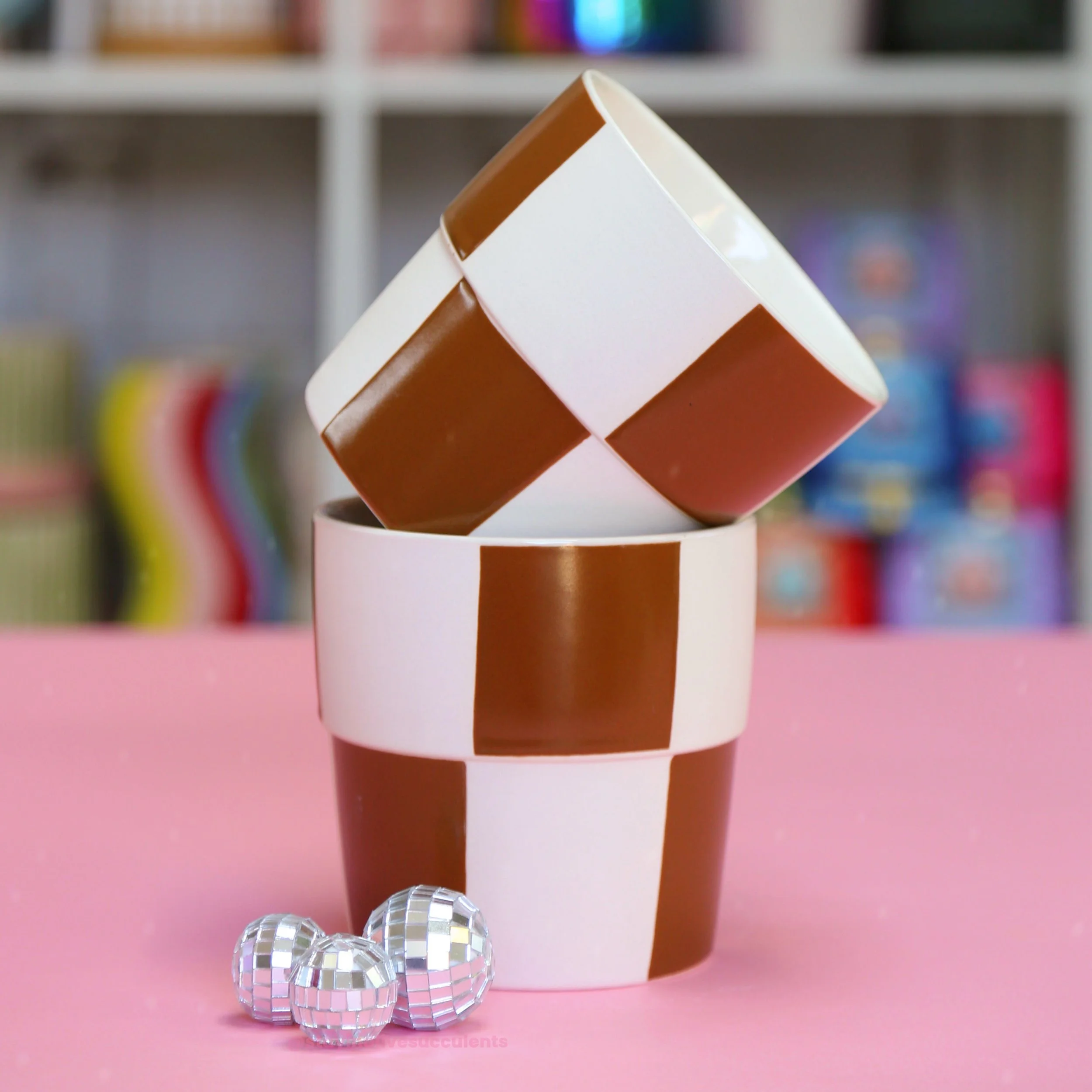 Terracotta Checkerboard Planter