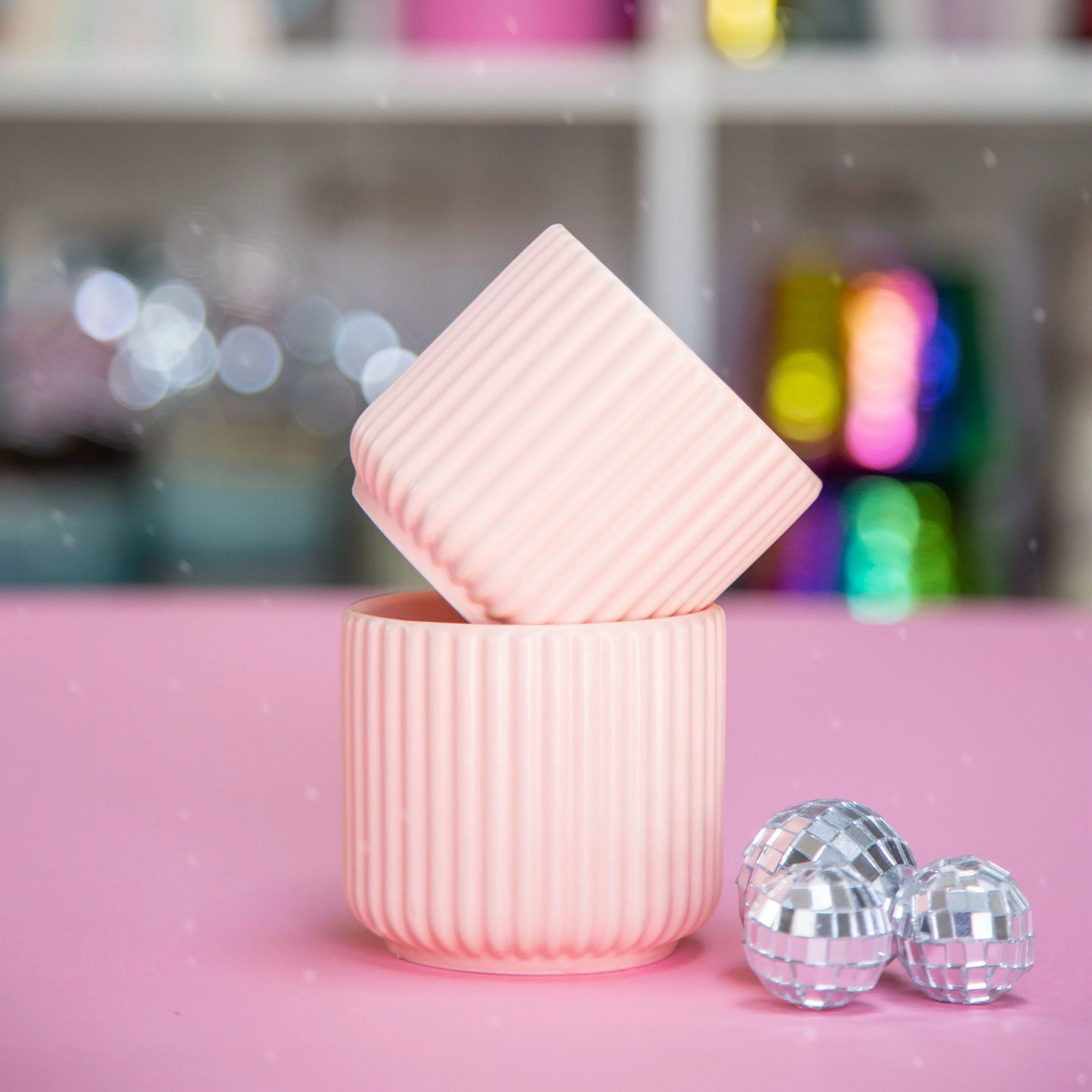 Petal Pink Fluted 3” Pot
