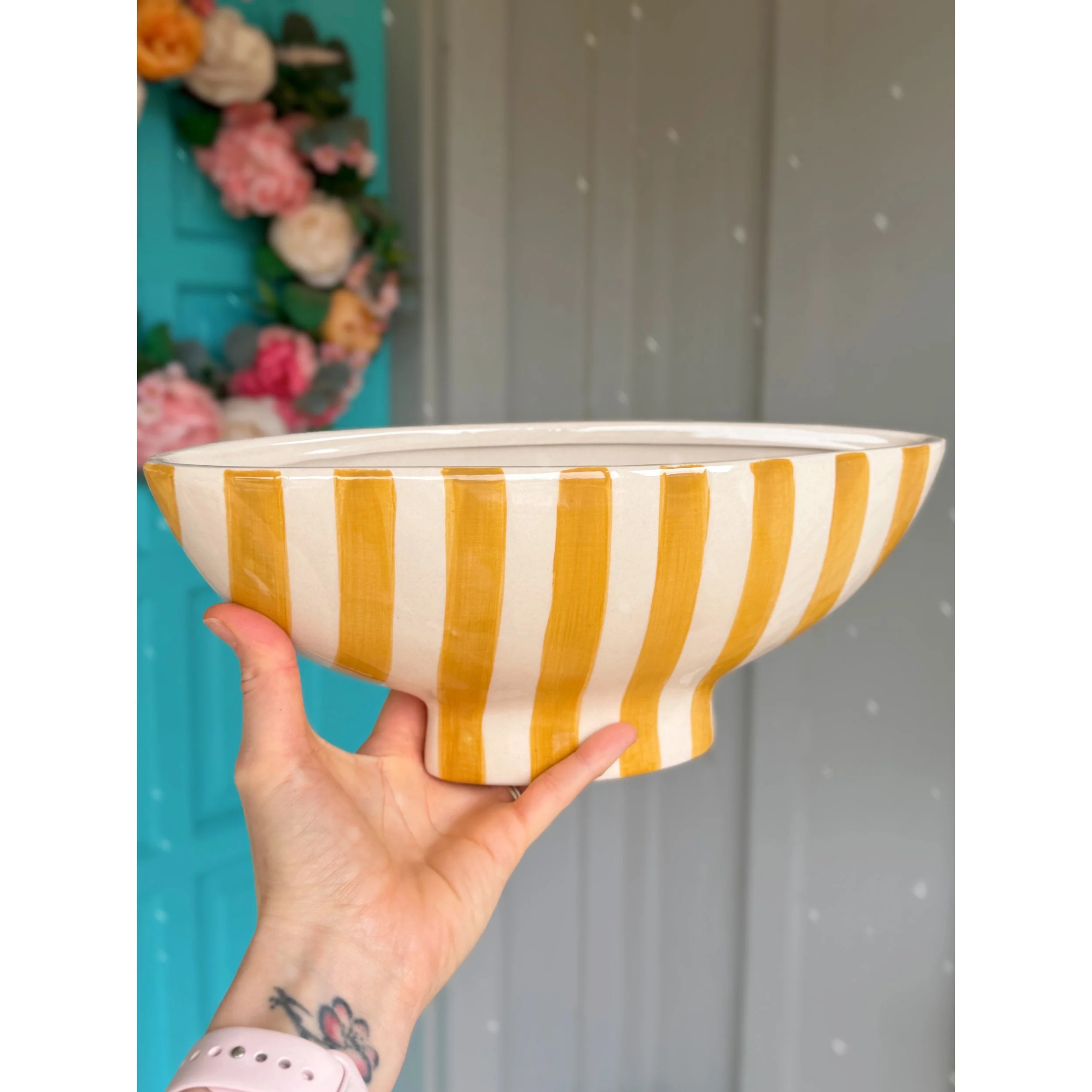 Saffron Stripe Boat Planter