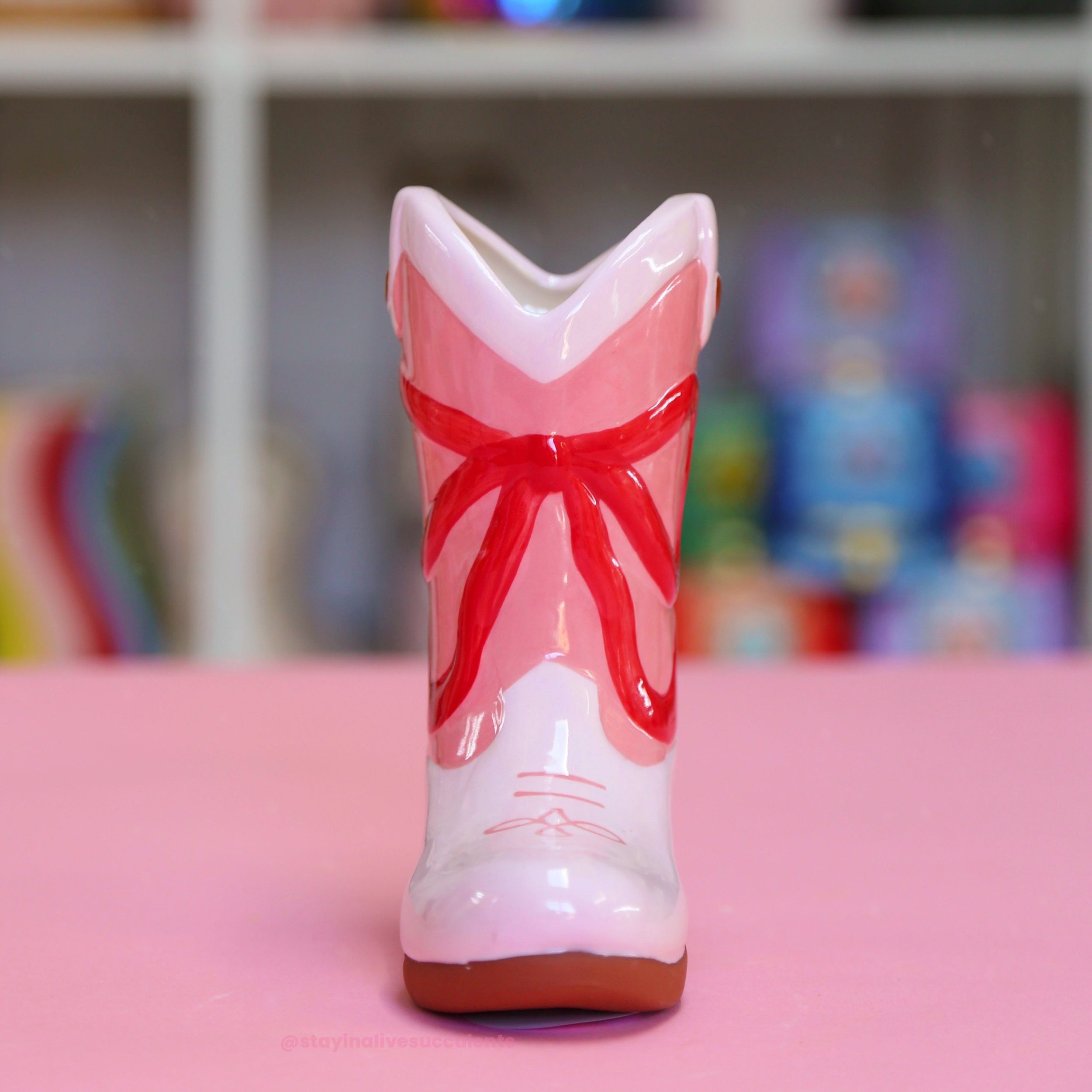 Rodeo Romance - Cowgirl Boot Vase