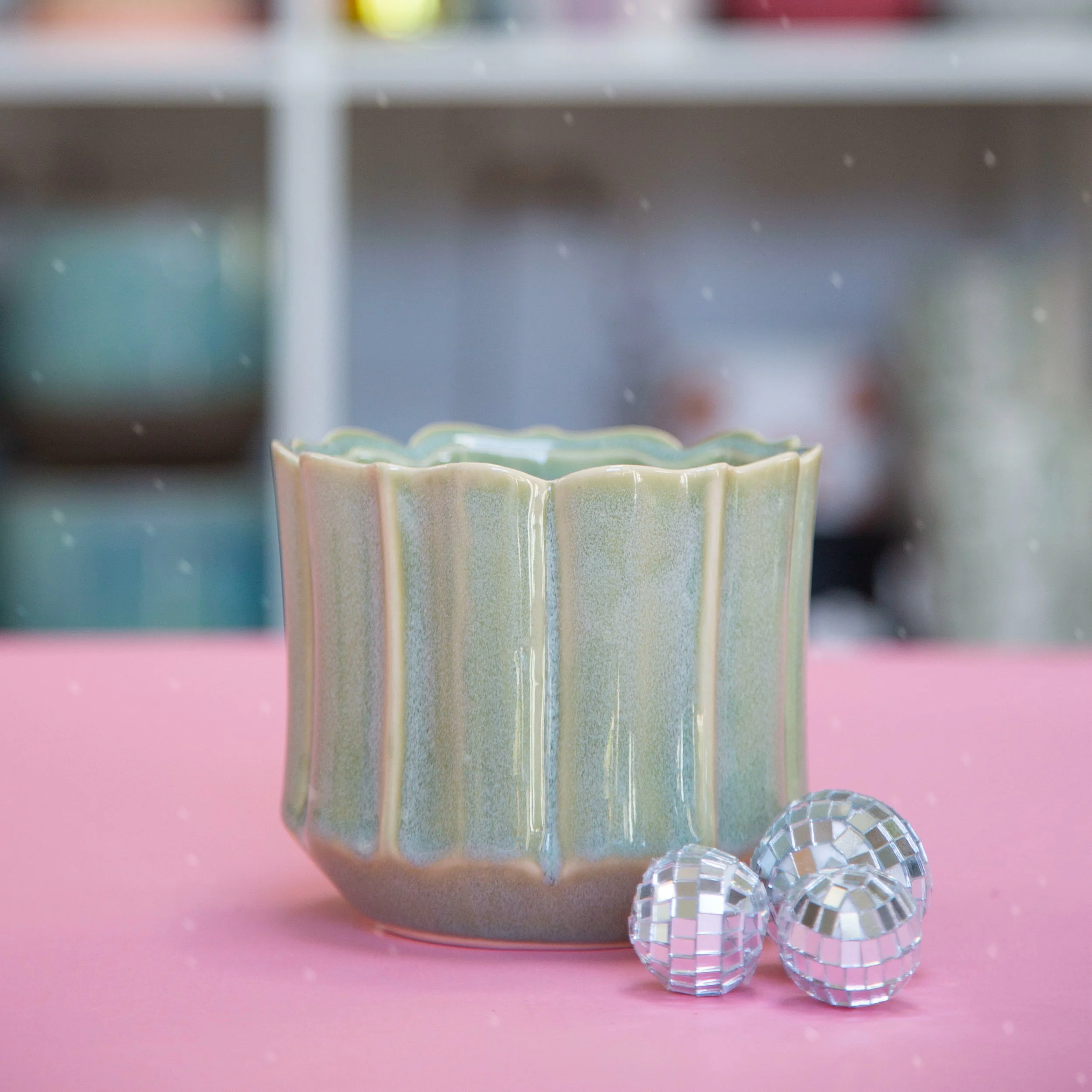 Everleaf Mint Glazed Pot 4"