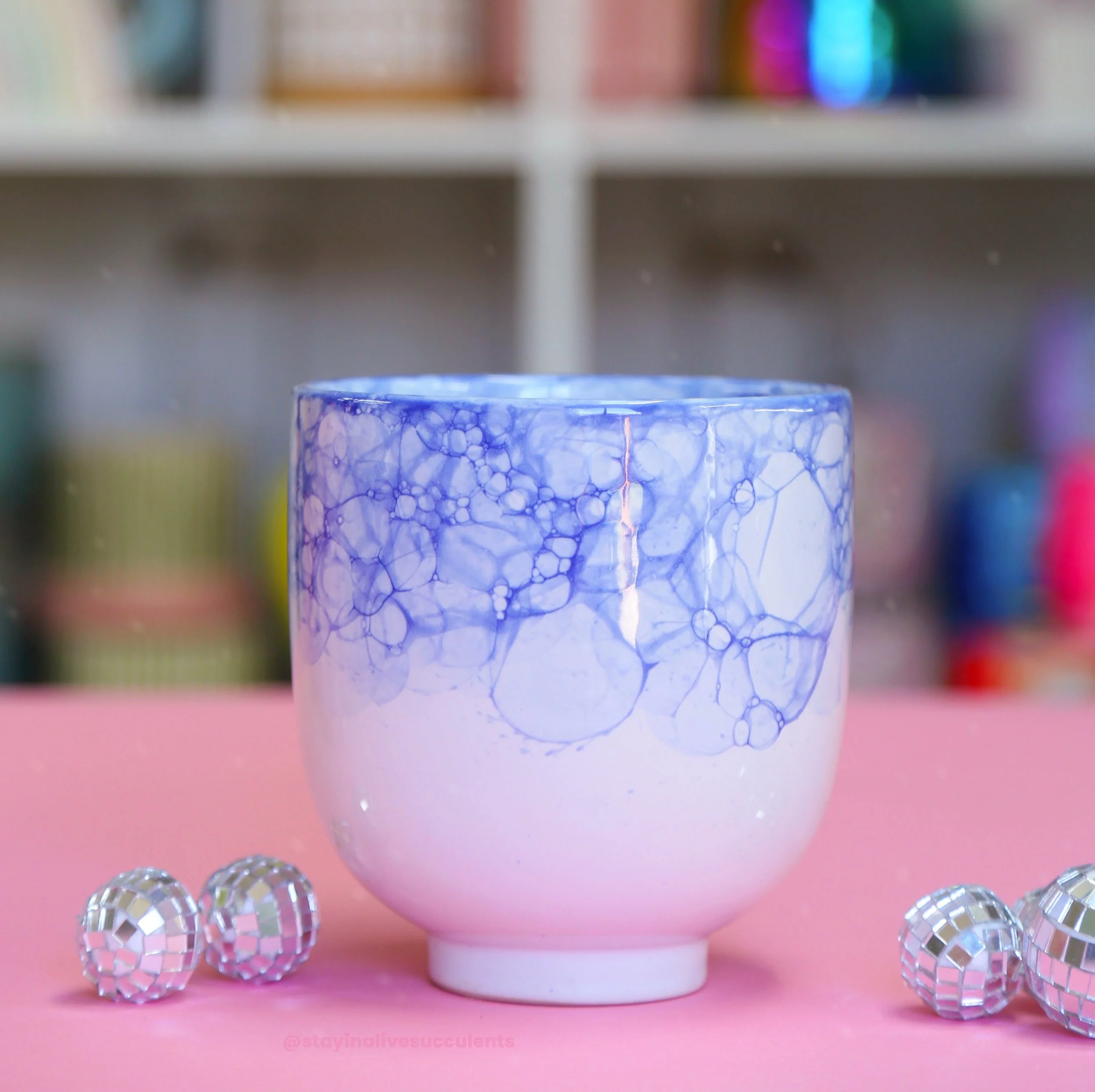 Ellory Blue & White Watercolor Planter