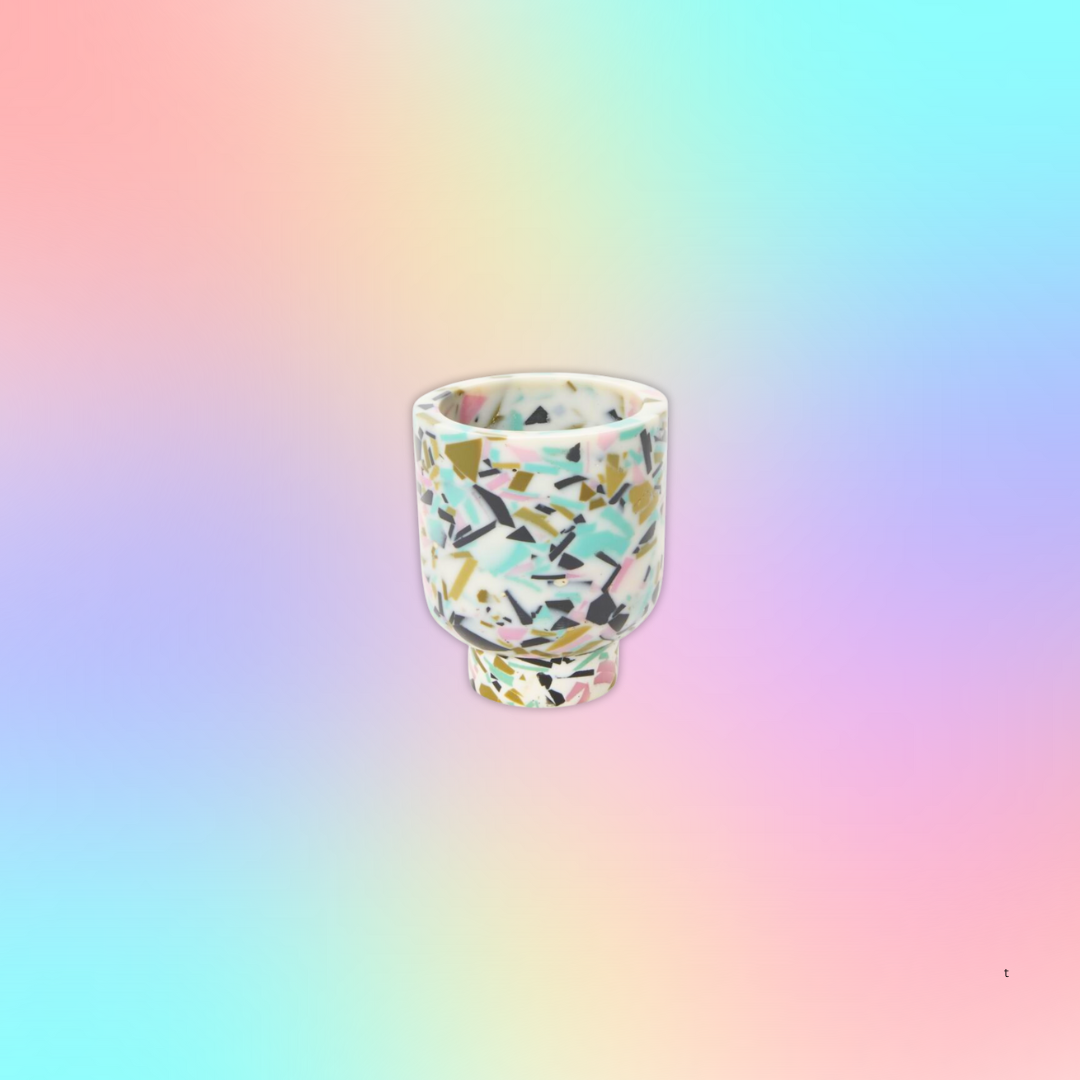 Anisha Terrazzo Footed Pot 3.5"