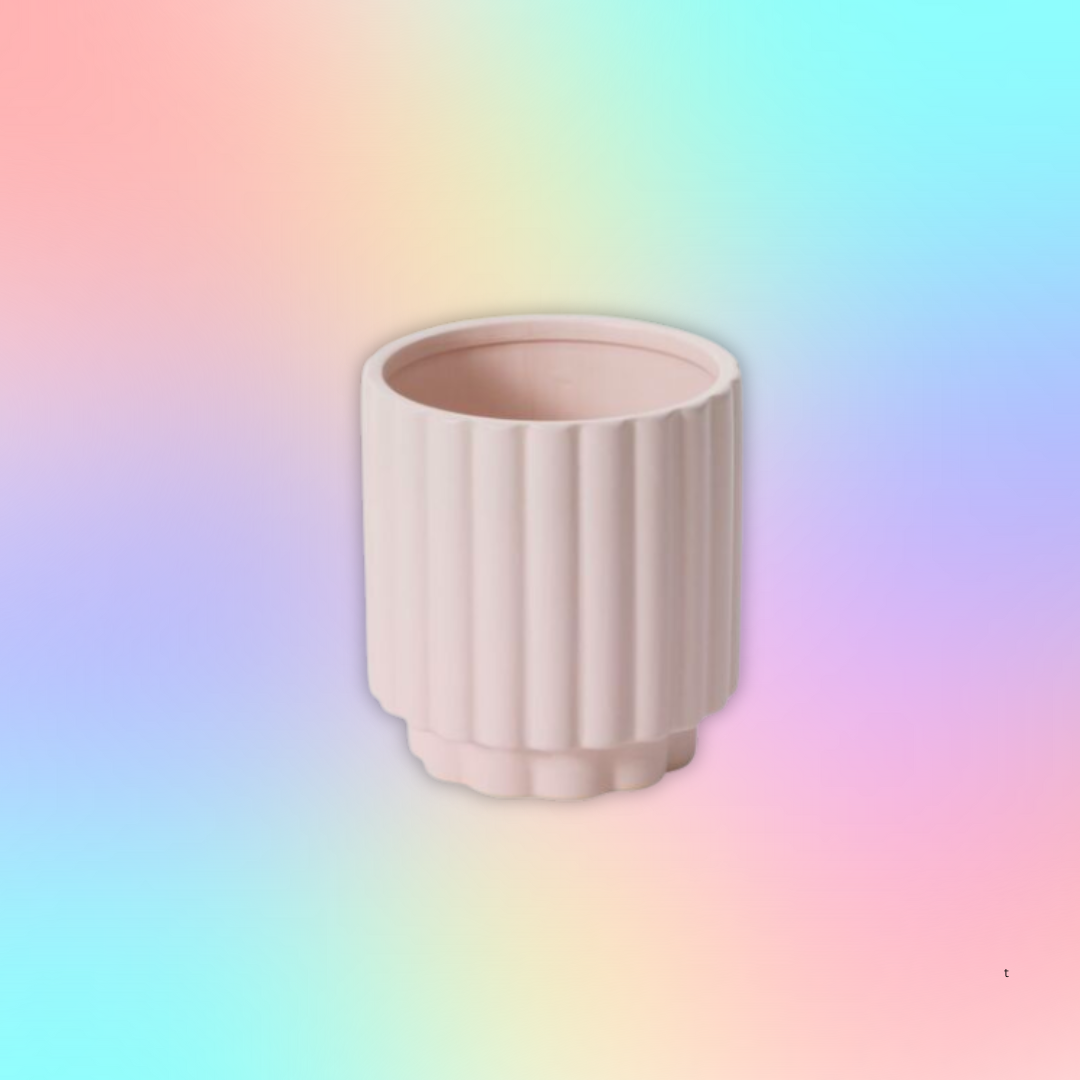 Carmen Fluted Planter in Light Pink 5"