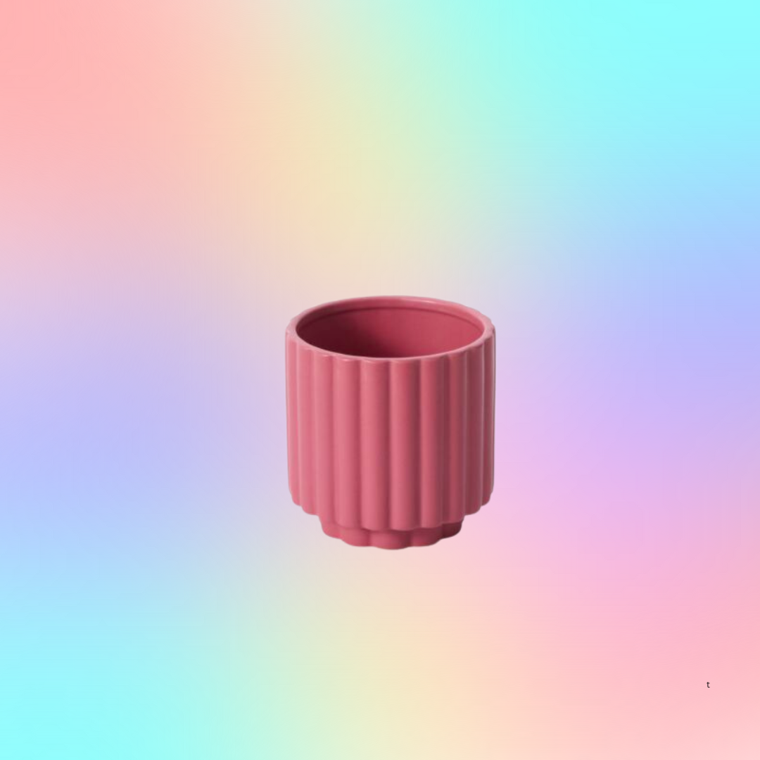 Carmen Fluted Planter in Dark Pink 4"