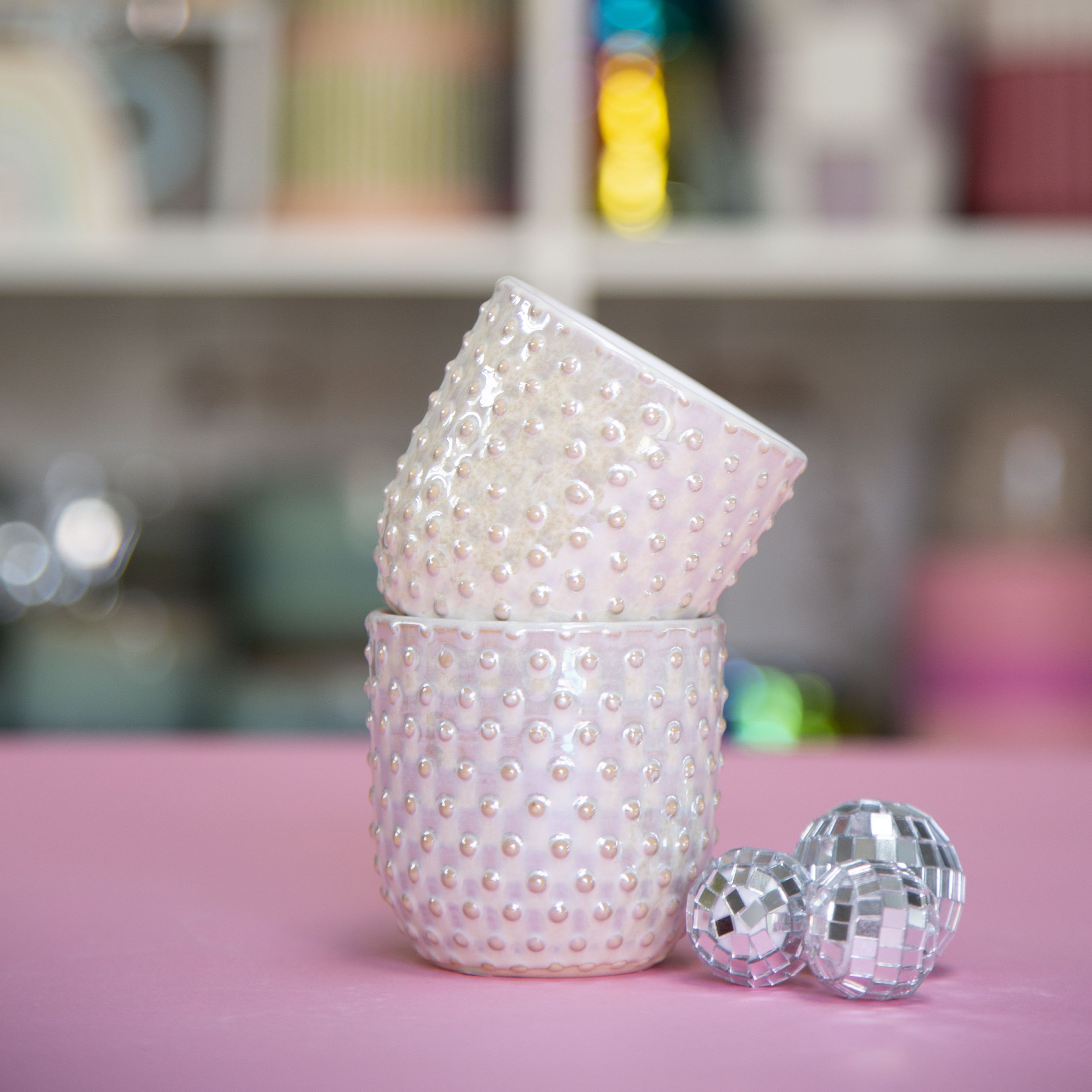 Everly Iridescent Hobnail Planter