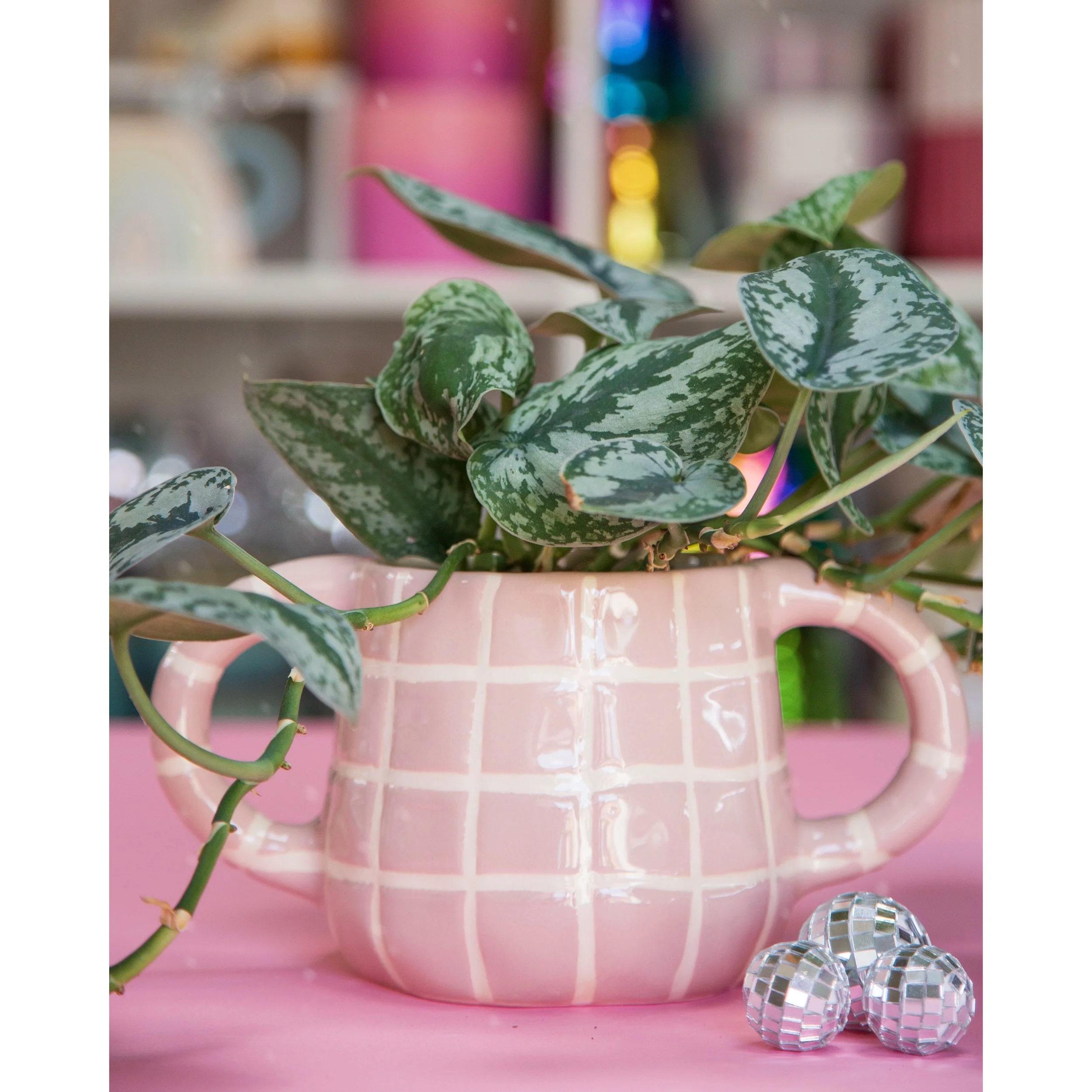 Addison Pink Gridline Planter 4"