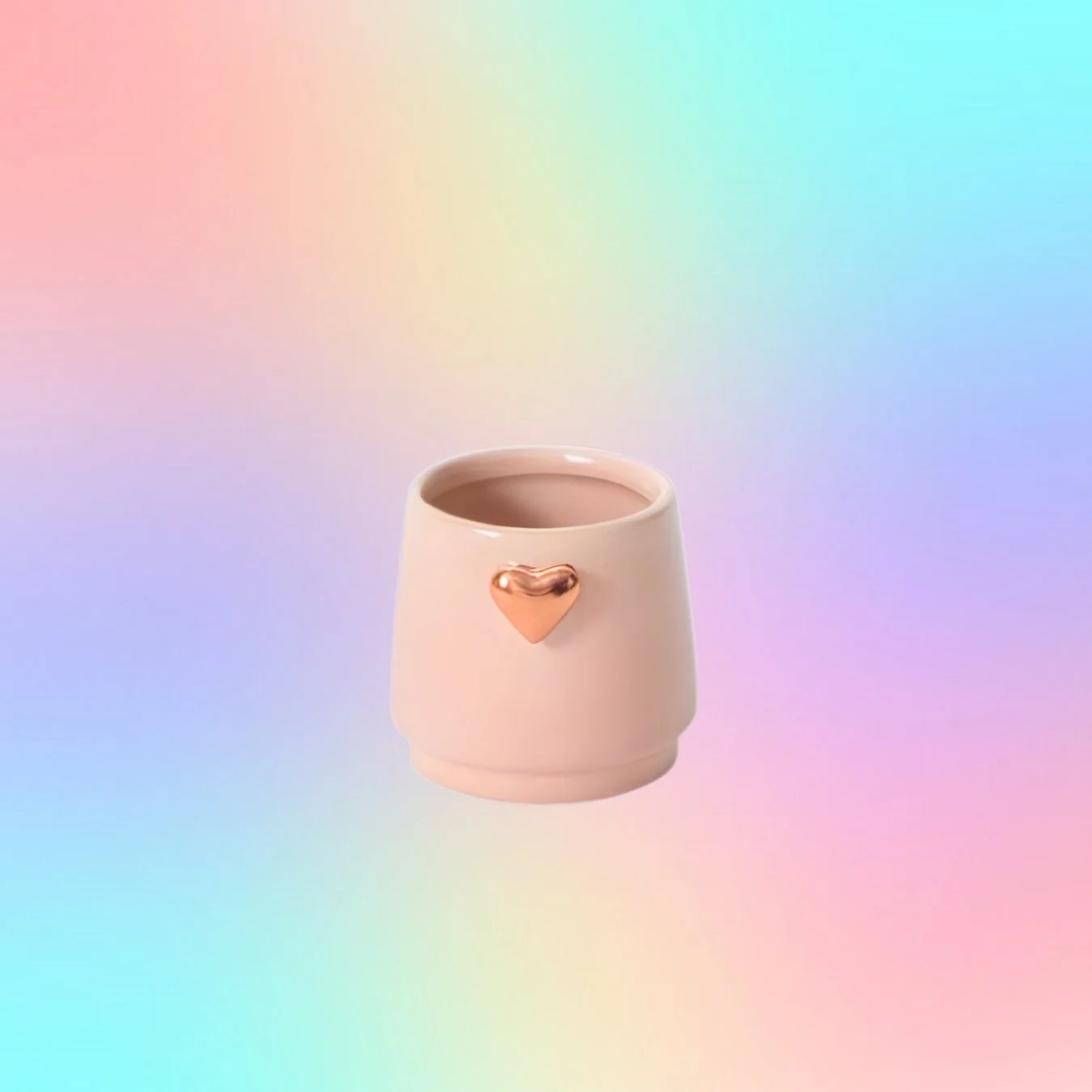 Lovelight - Rose Gold Heart Pot 3"