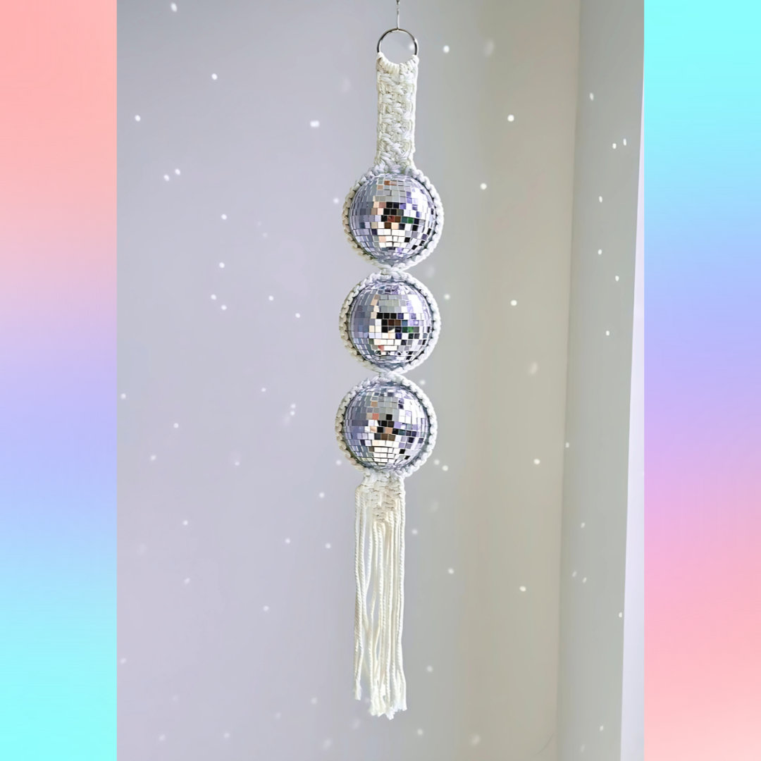 Macrame Disco Ball Hanger (3 tier)