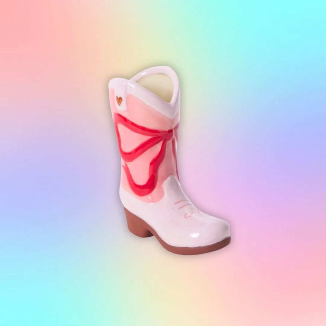 Rodeo Romance - Cowgirl Boot Vase